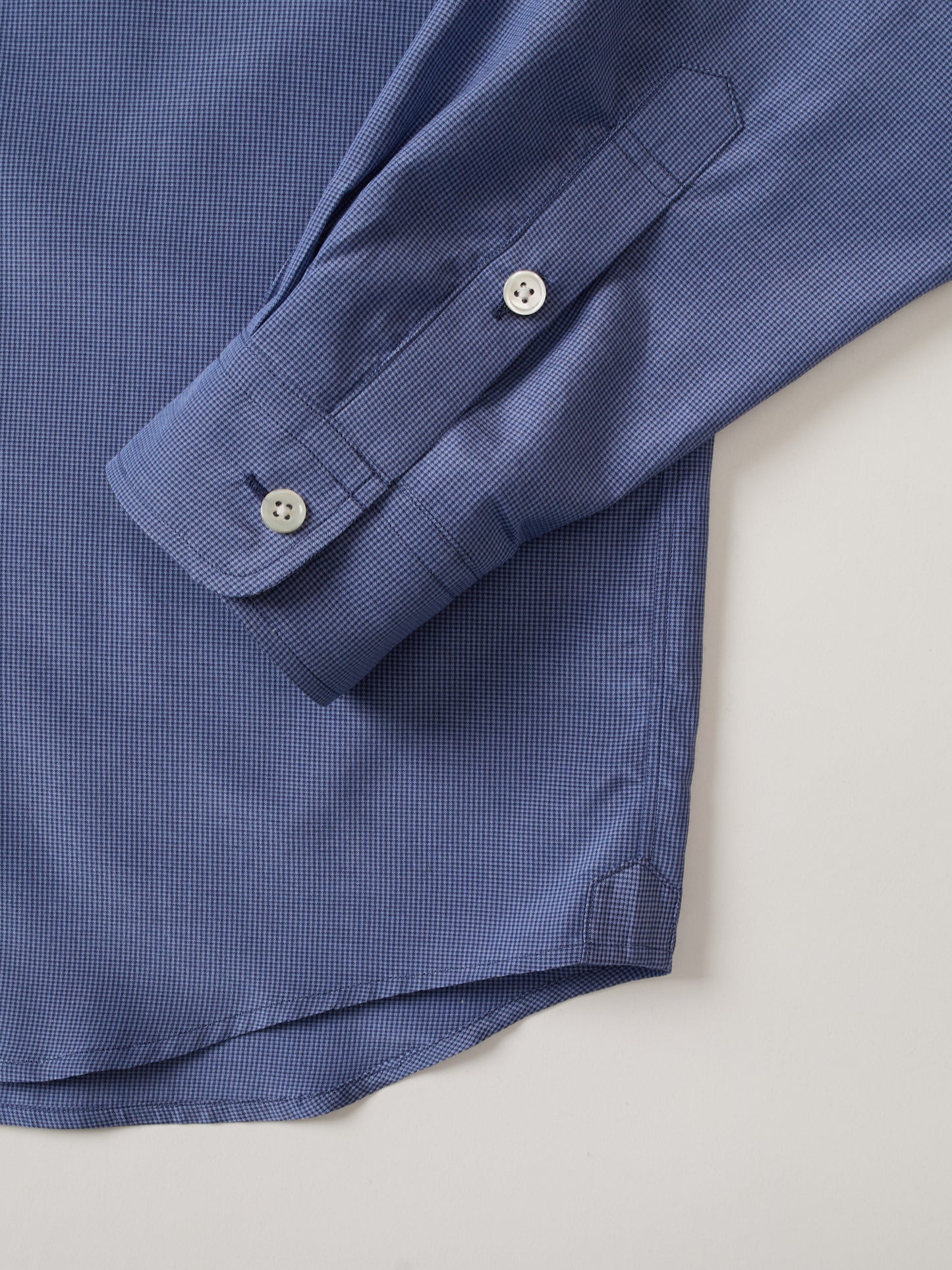 SILK/COTTON MICRO GINGHAM CHECK SHIRTS|BLUE