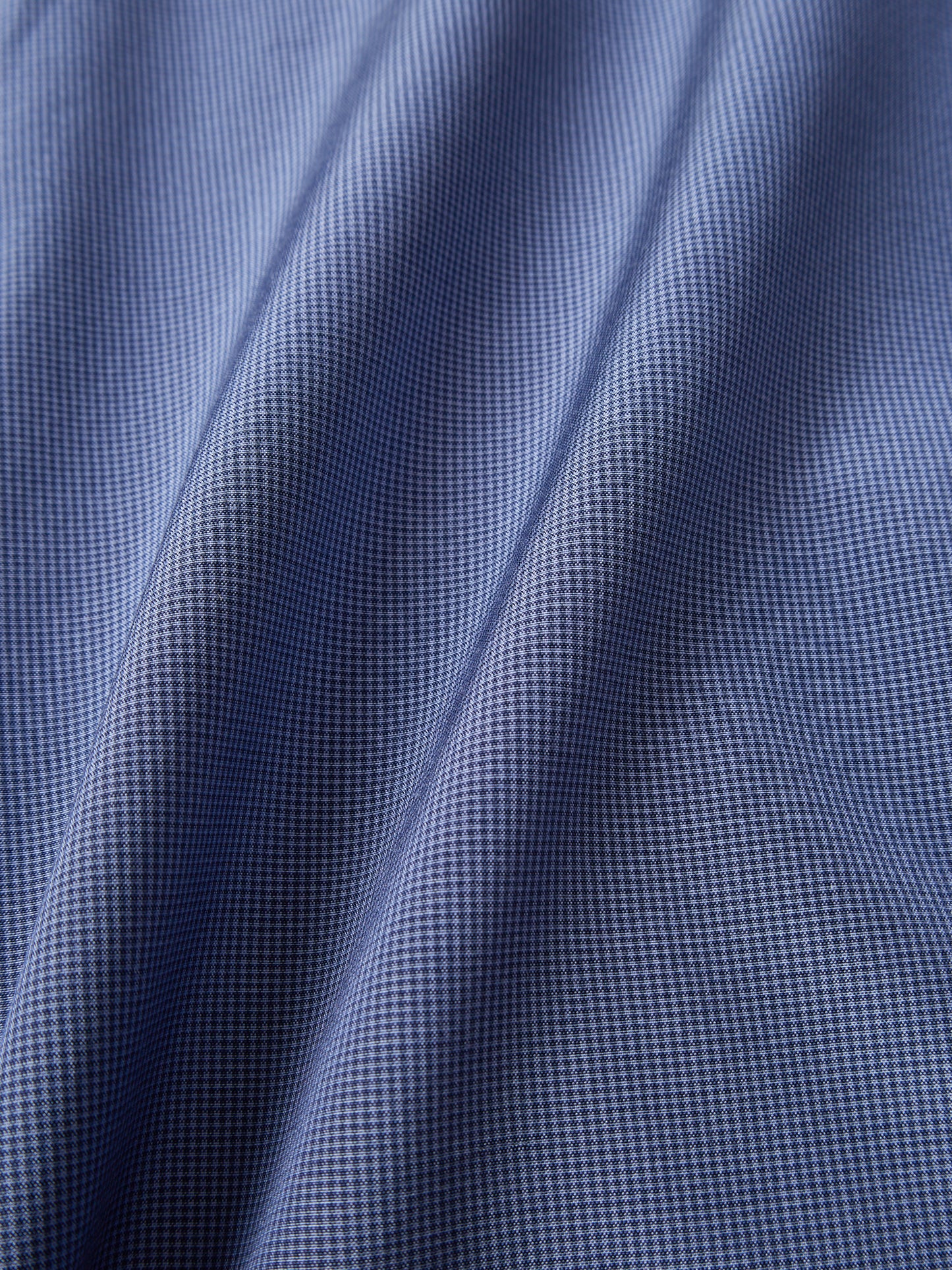 SILK/COTTON MICRO GINGHAM CHECK SHIRTS|BLUE