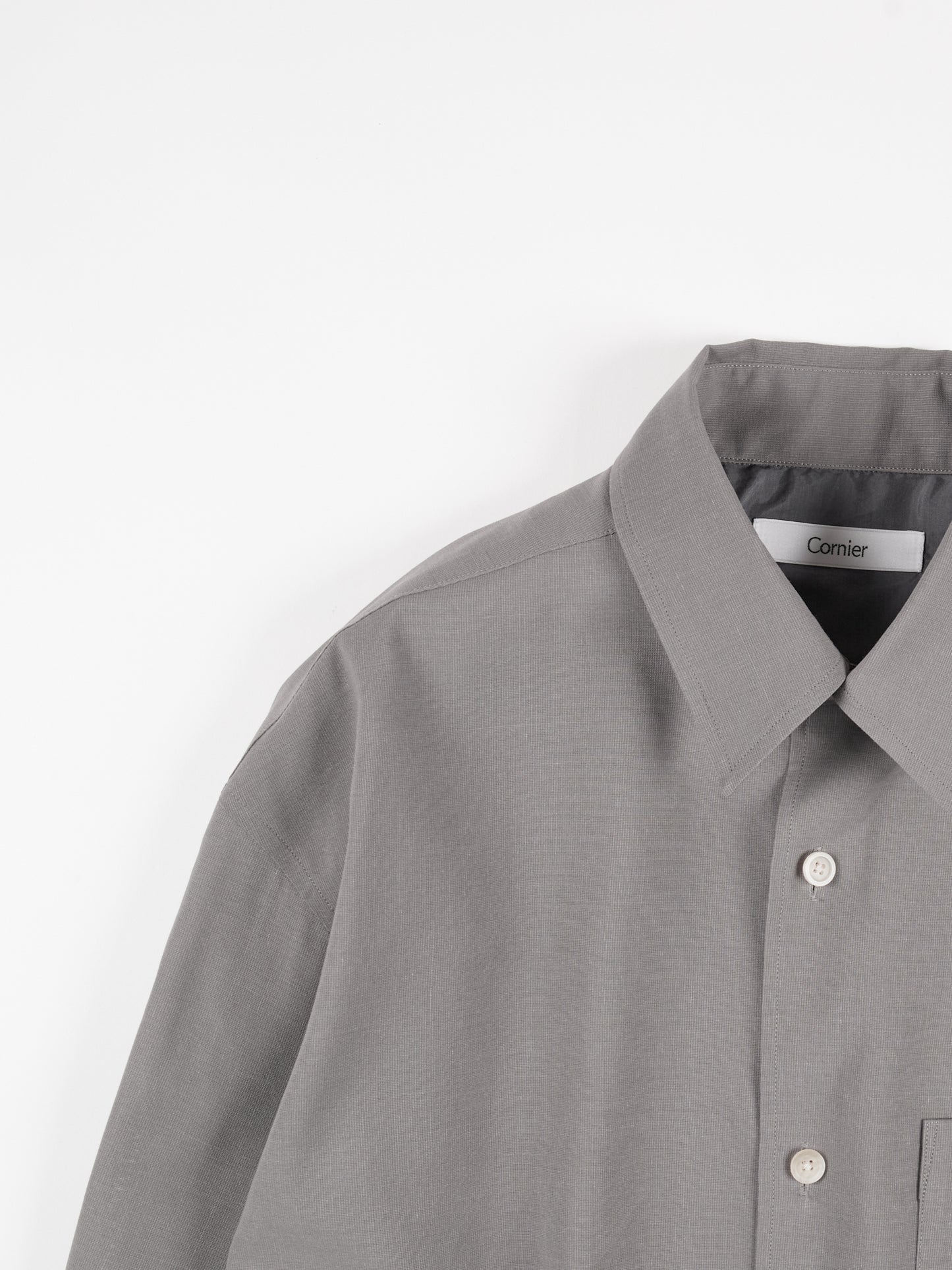 Super160's WOOL/PAPER SHIRTS|GRAY