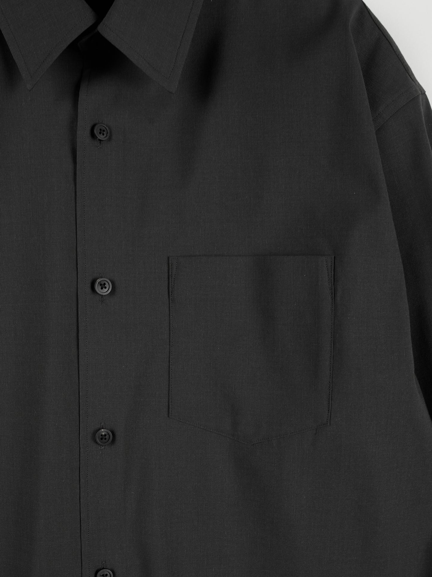 Super160's WOOL/PAPER SHIRTS|BLACK