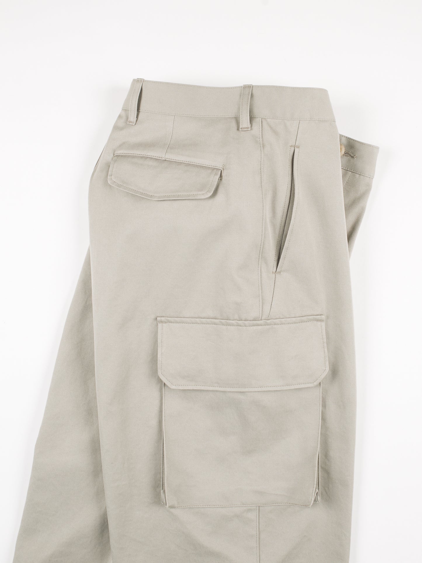 FINX/ZIMBABWE COTTON M-47 CARGO PANTS|GREIGE