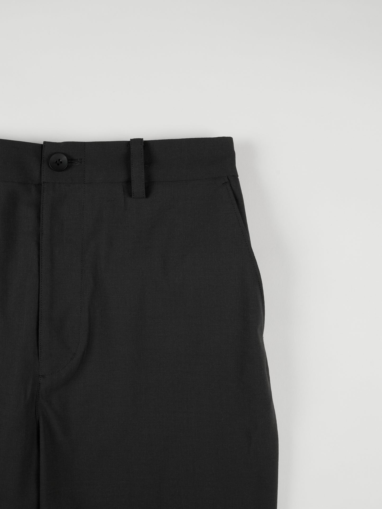 Super160's WOOL/PAPER EASY PANTS|BLACK