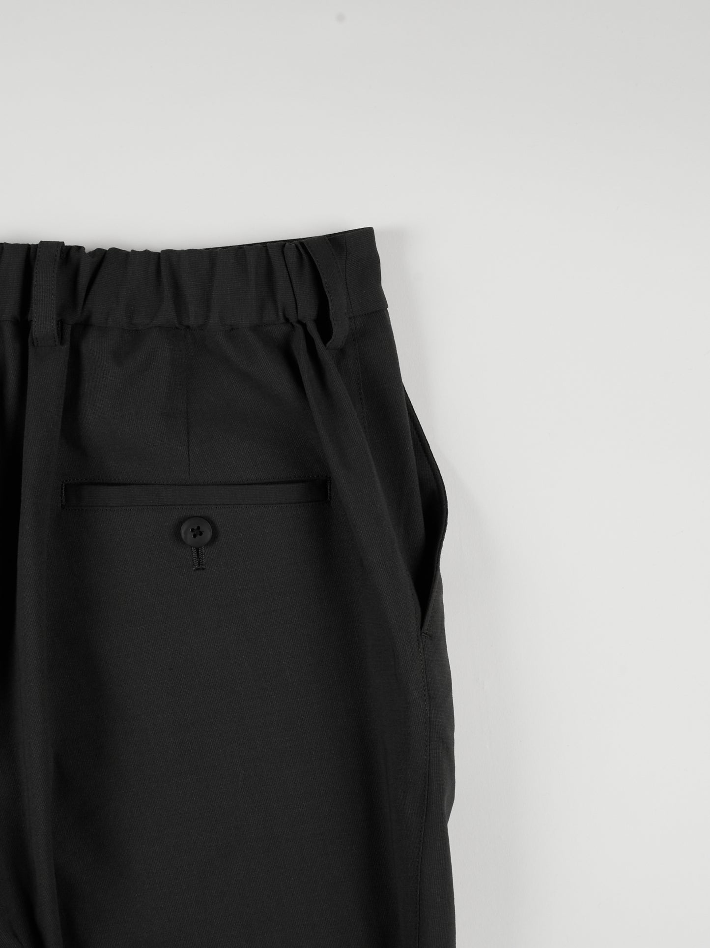 Super160's WOOL/PAPER EASY PANTS|BLACK
