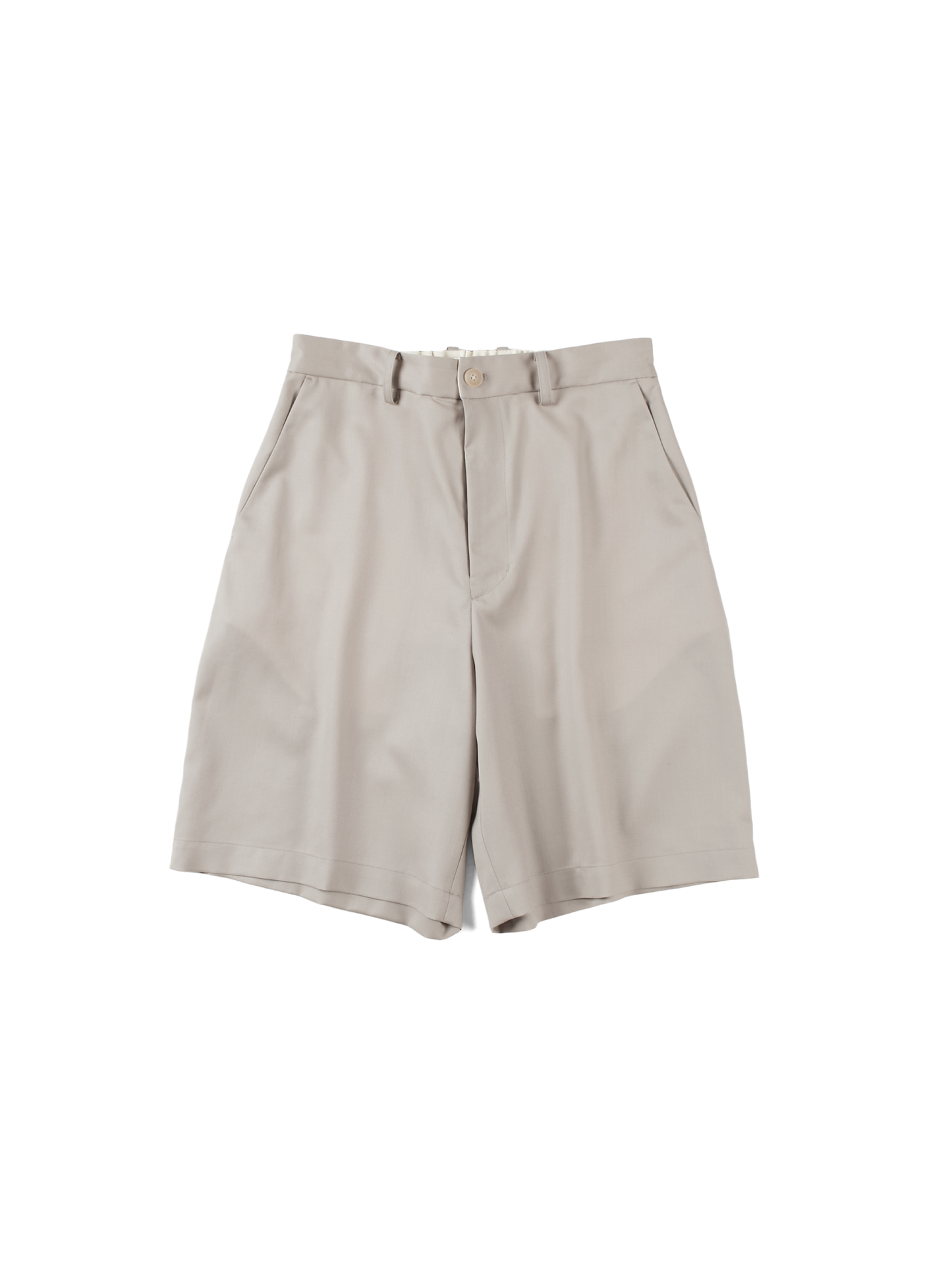 Super130's WOOL LIGHT GABARDINE SHORT PANTS|DUSTY BEIGE