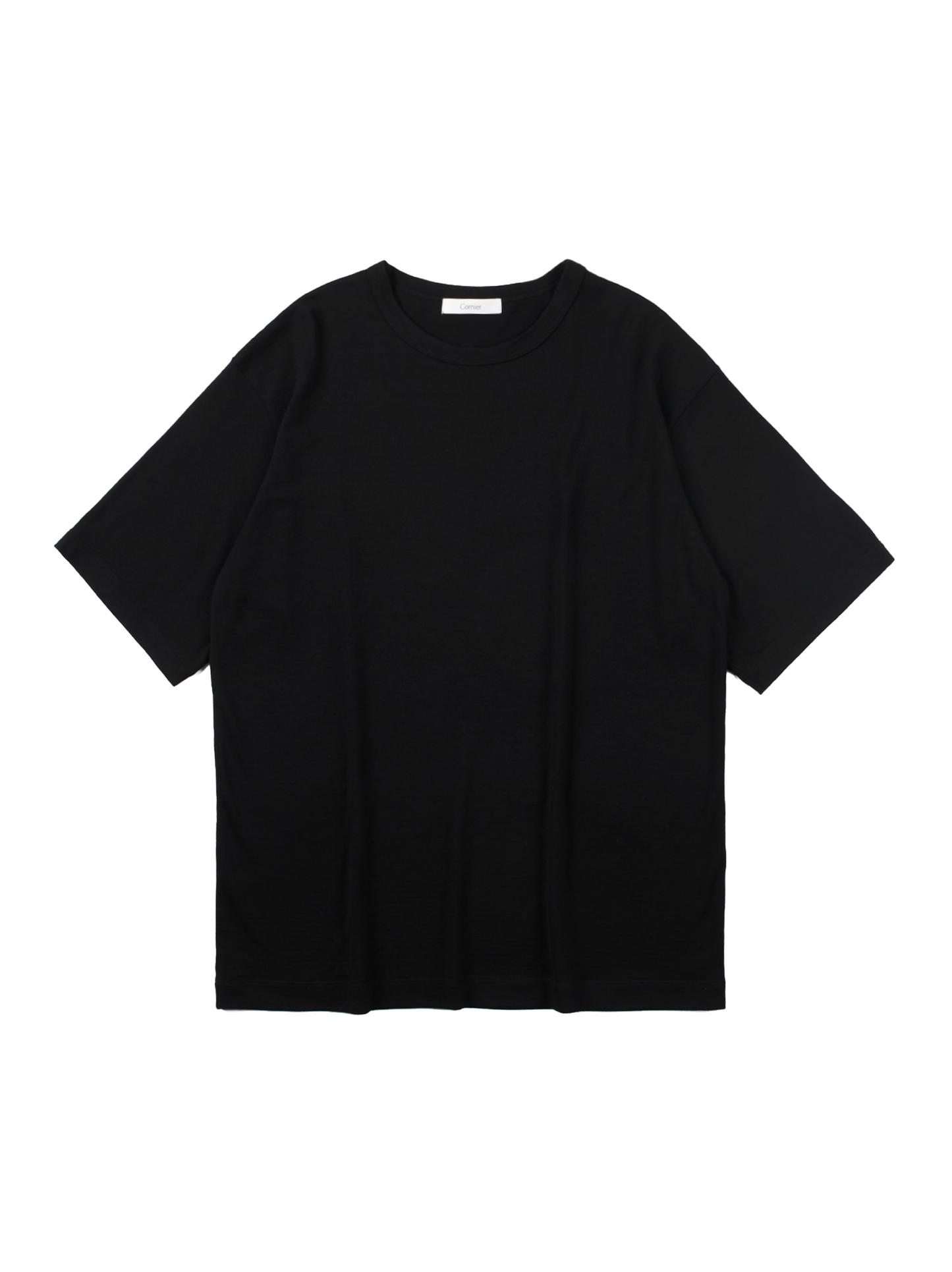Super140's WORSTED WOOL T-SHIRTS|BLACK