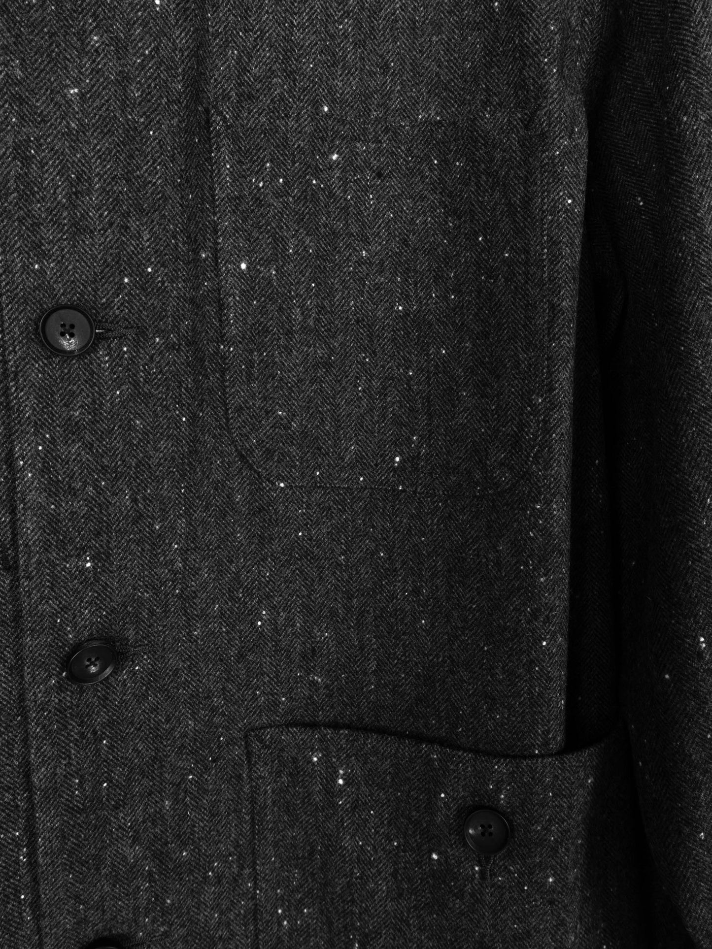 SHETLAND WOOL MIX TWEED WORK JACKET|BLACK MIX