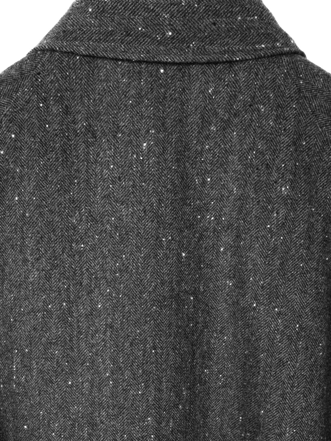 SHETLAND WOOL MIX TWEED WORK JACKET|BLACK MIX