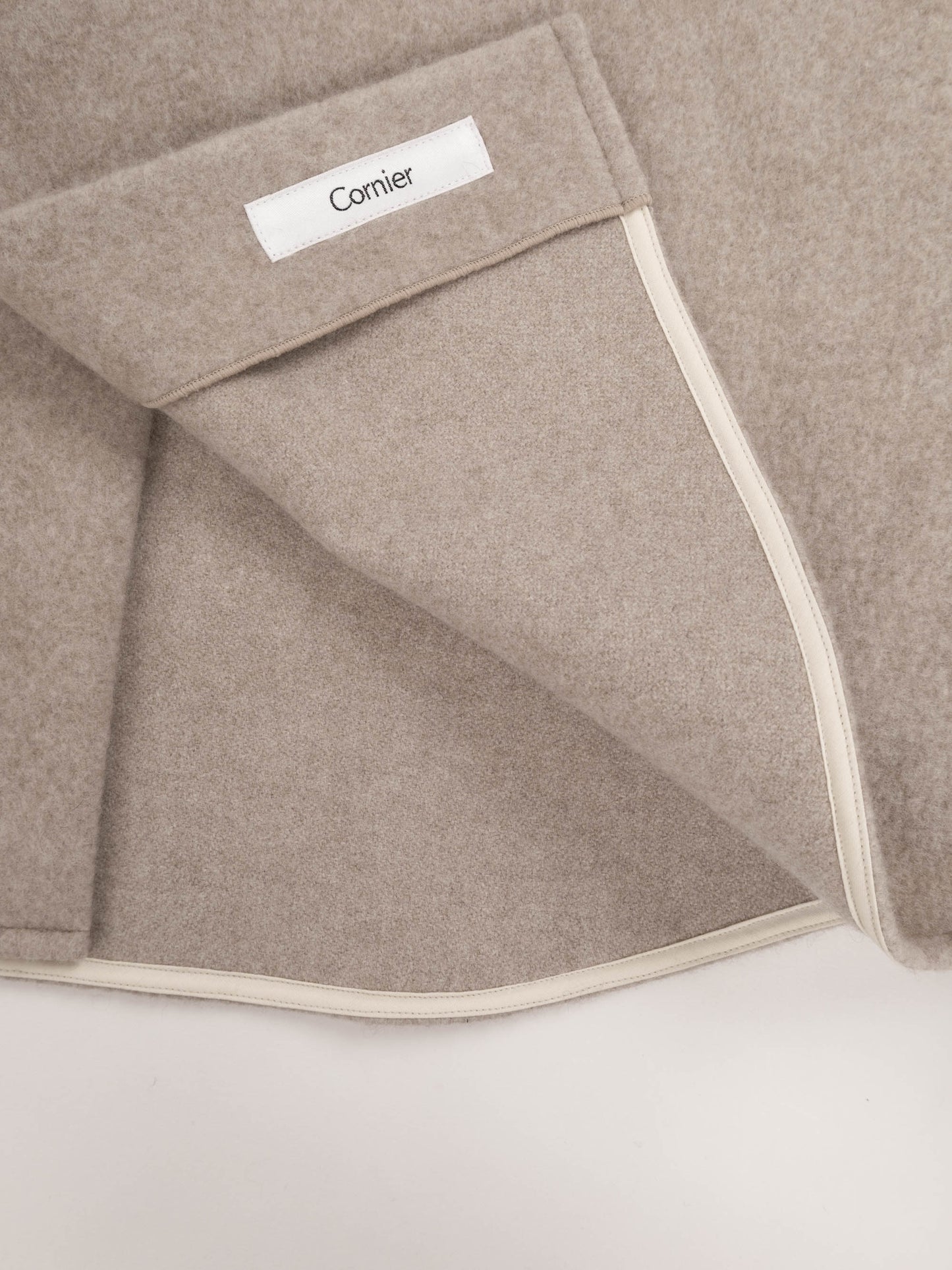 LAMB WOOL CASHMERE MOSSER OVER SHIRTS|NATURAL