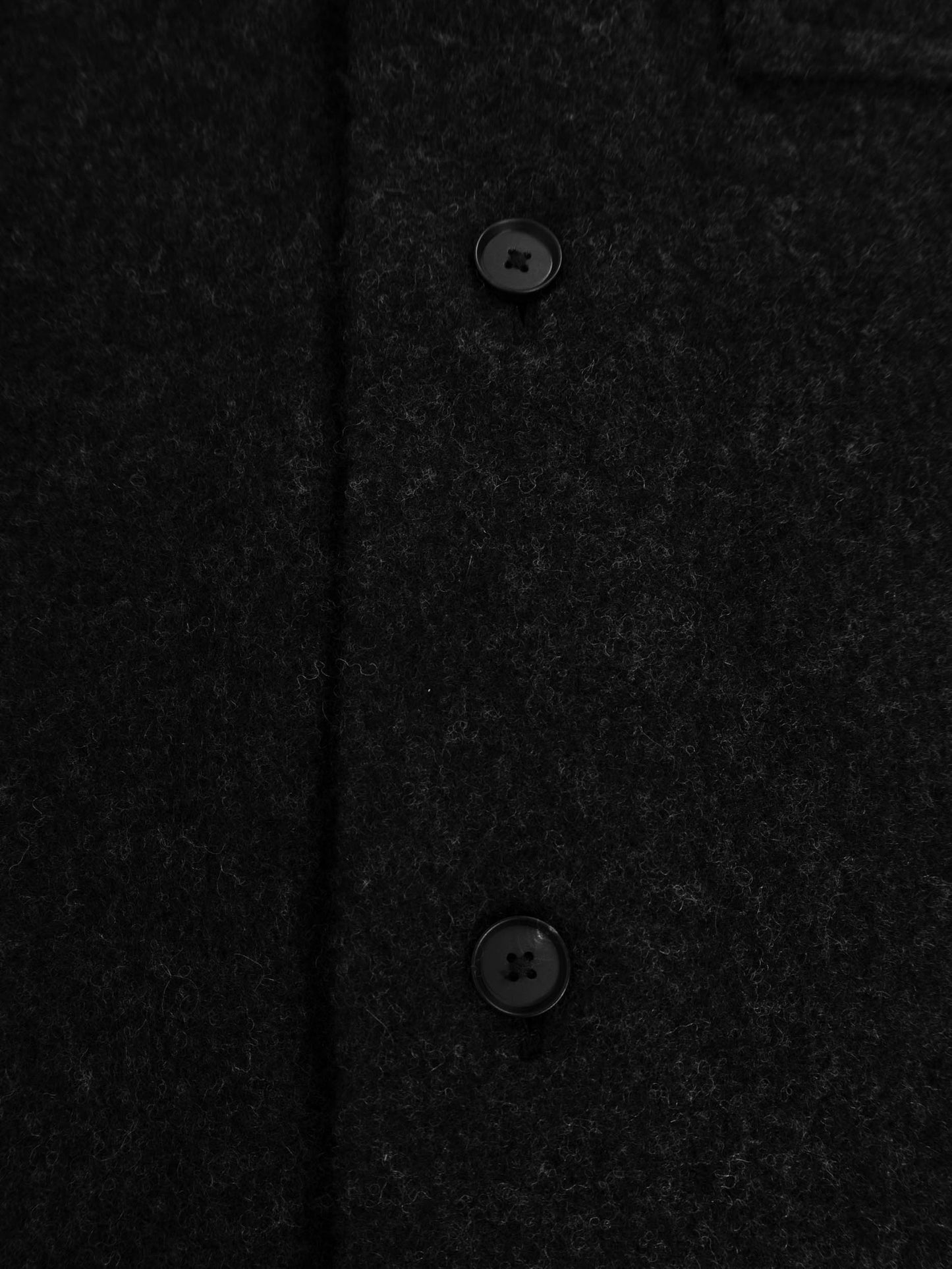 LAMB WOOL CASHMERE MOSSER OVER SHIRTS|TOP BLACK