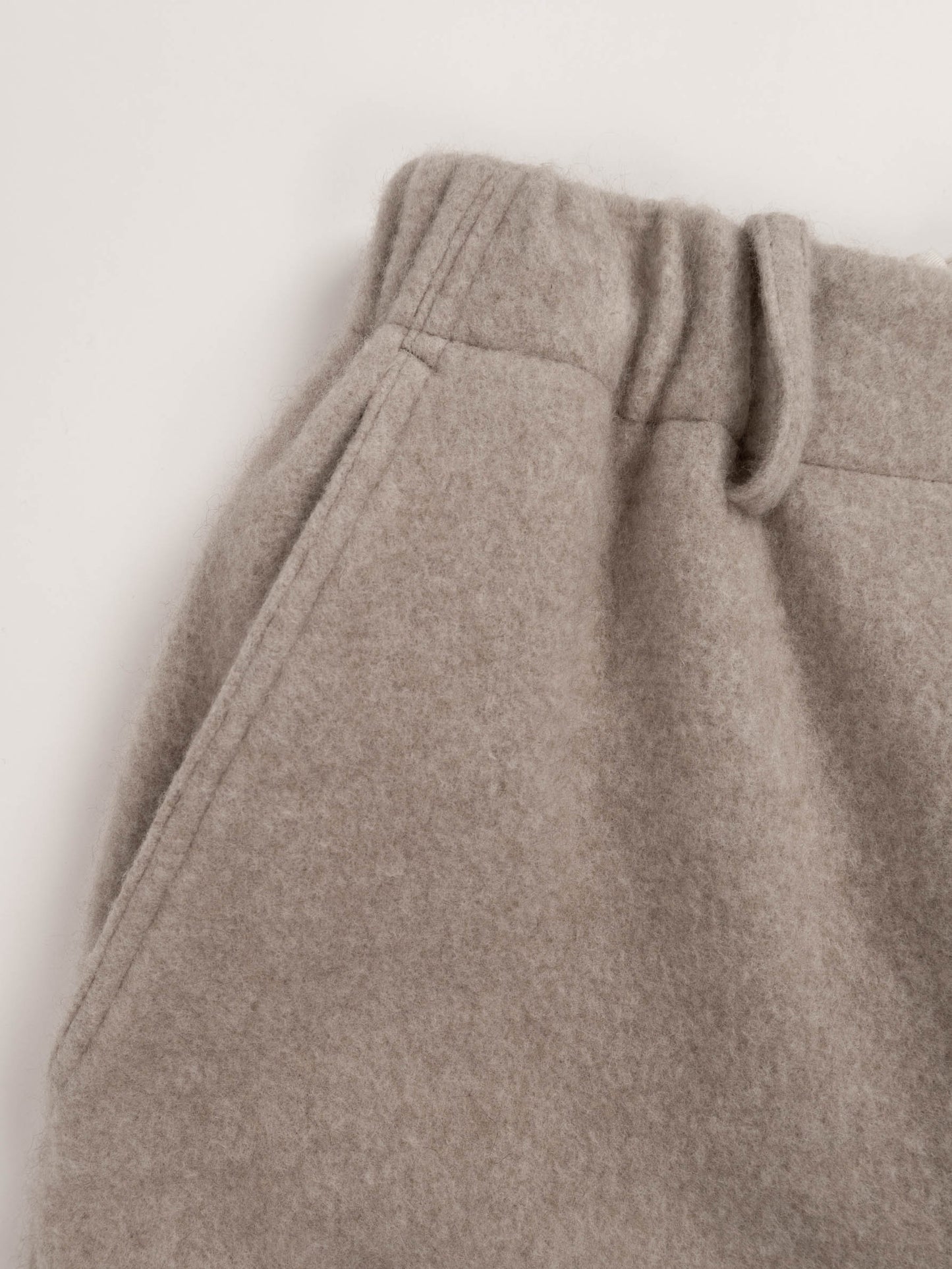 LAMB WOOL CASHMERE MOSSER PANTS|NATURAL