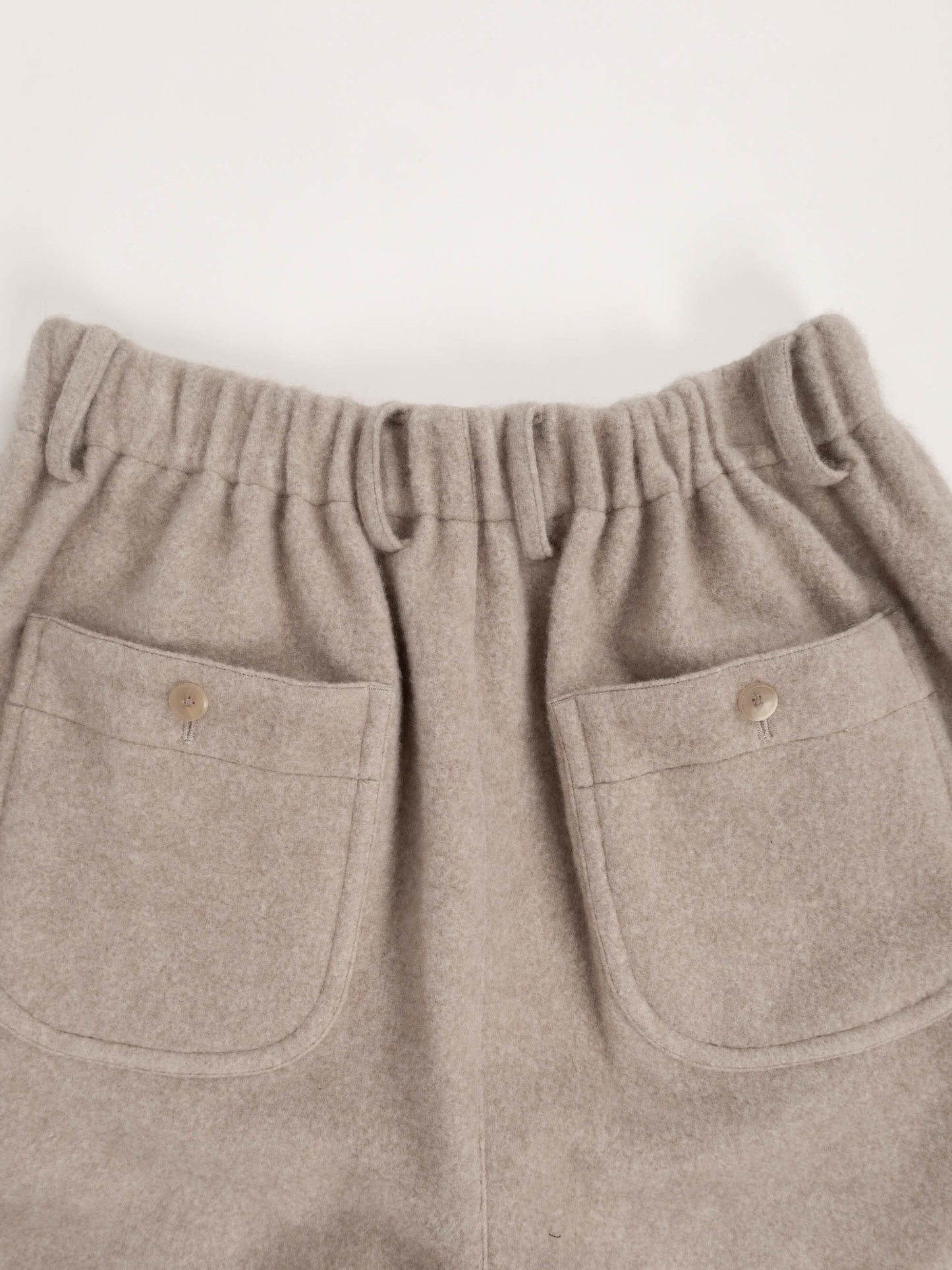LAMB WOOL CASHMERE MOSSER PANTS|NATURAL