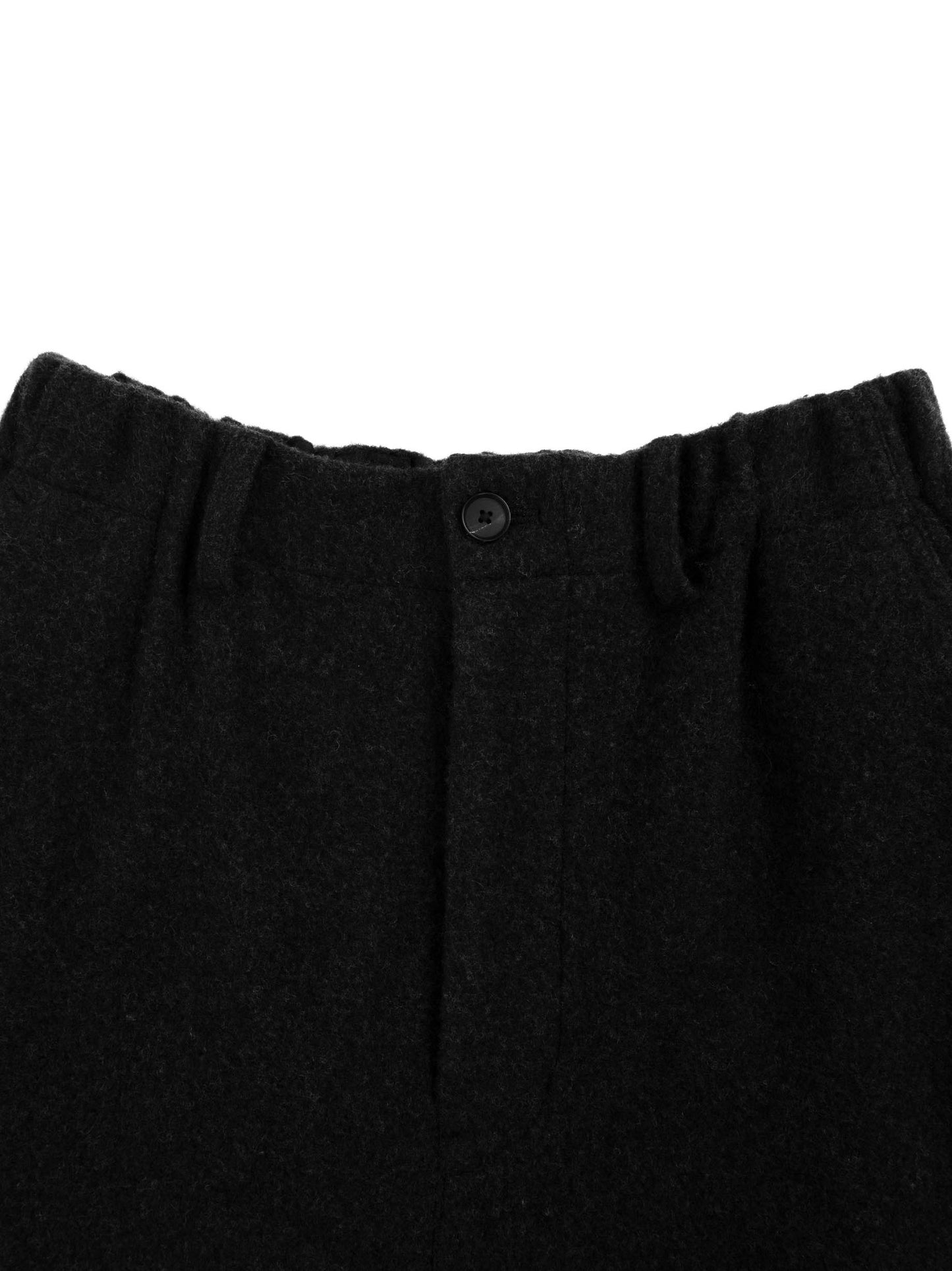 LAMB WOOL CASHMERE MOSSER PANTS|TOP BLACK