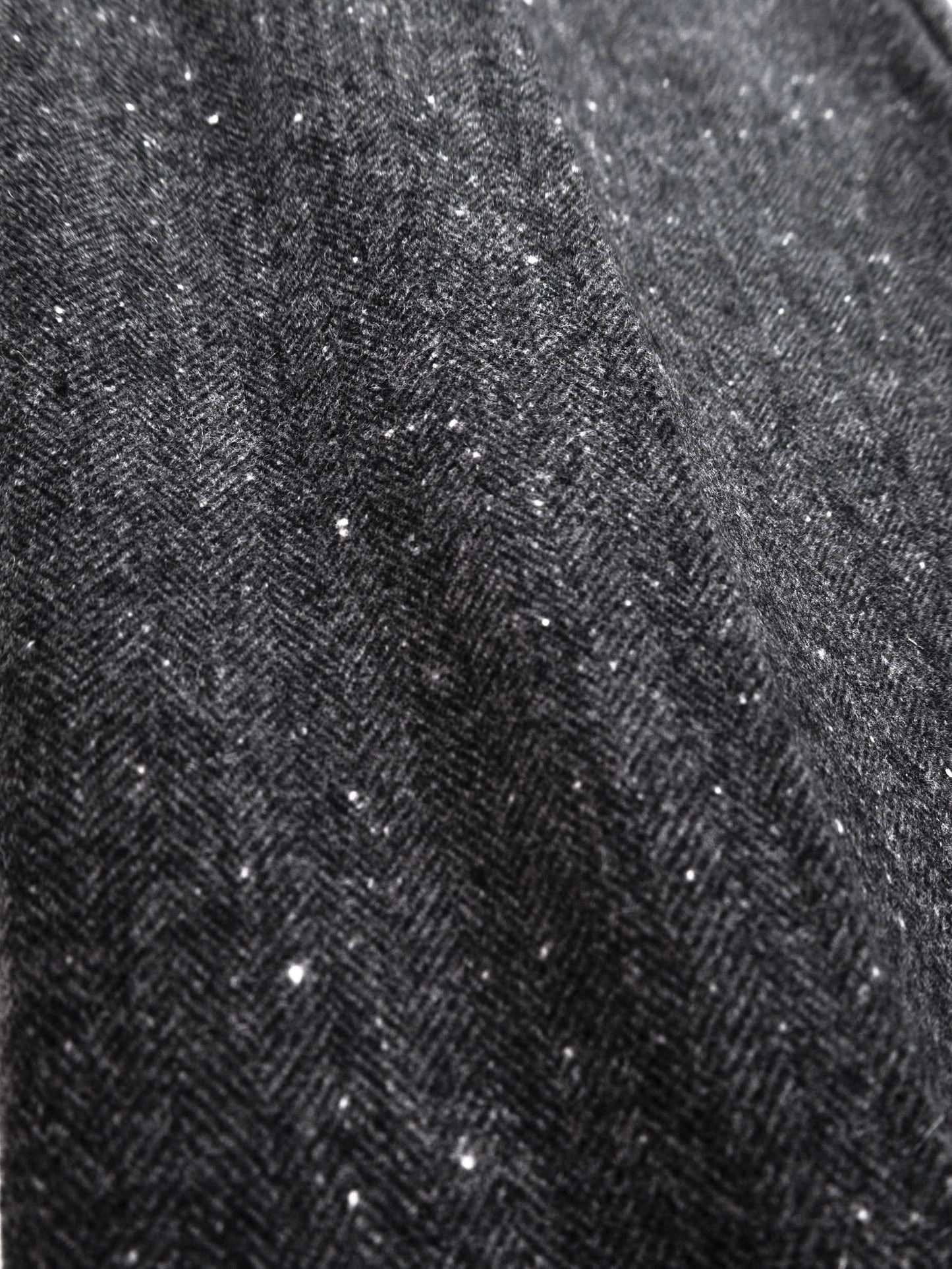 SHETLAND WOOL MIX TWEED SLACKS|BLACK MIX