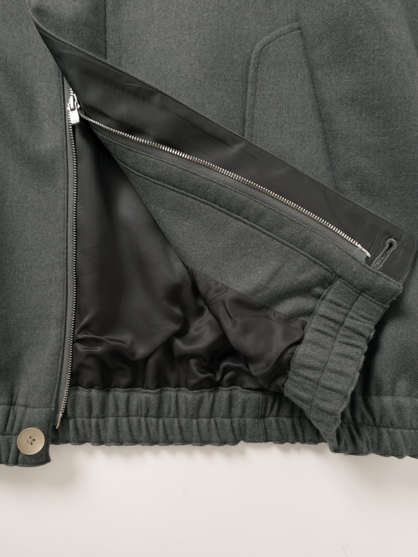 Super130's WOOL DOUBLE CLOTH BLOUSON|LIGHT GRAY