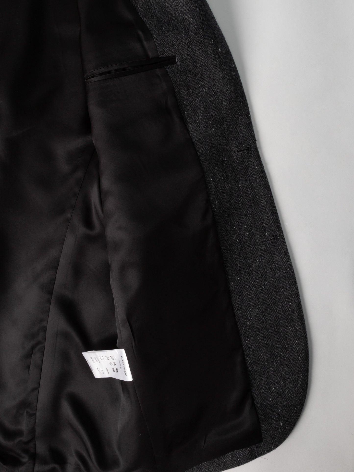 SHETLAND WOOL MIX TWEED JACKET|BLACK MIX