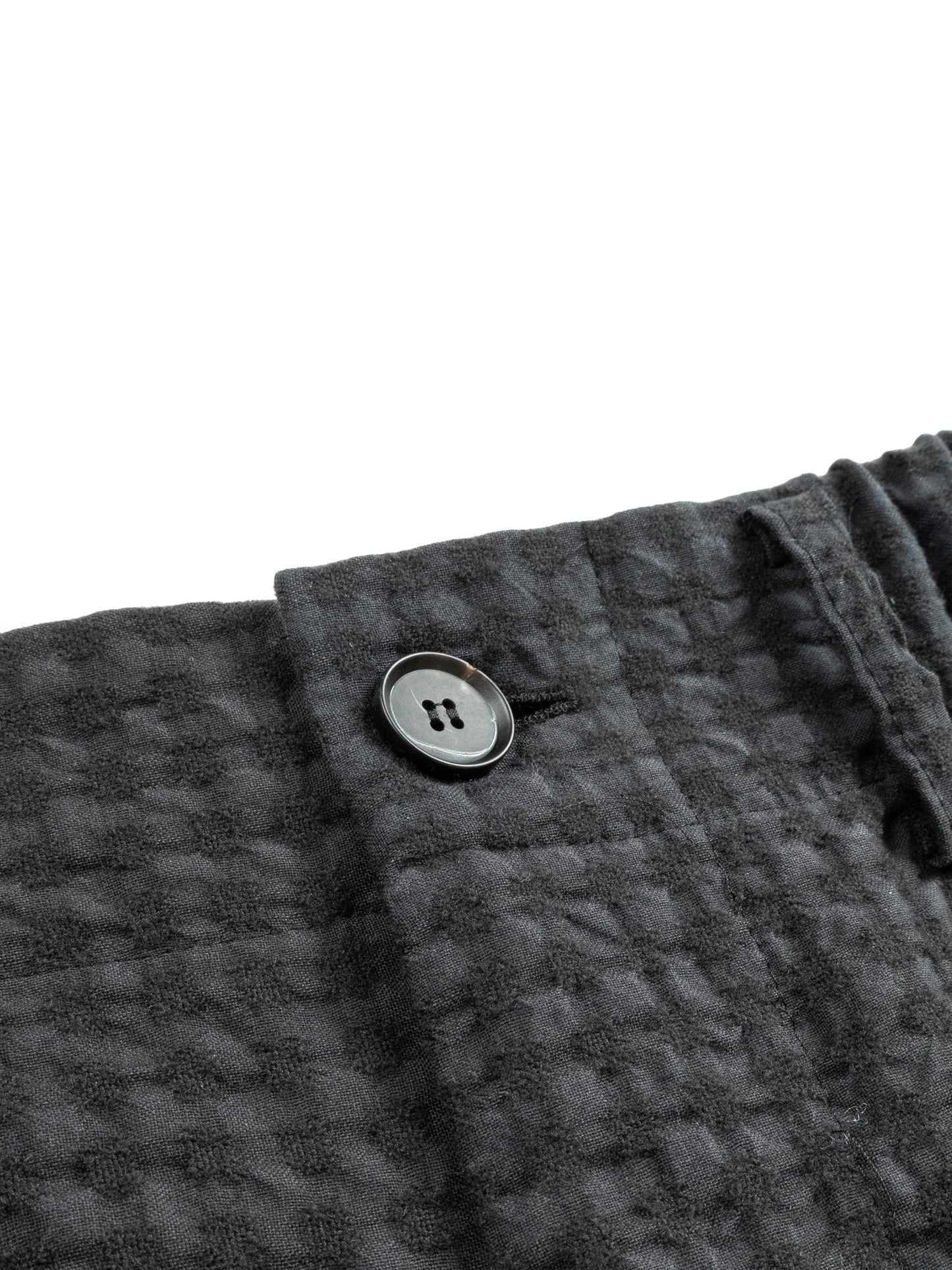 Super130's WOOL/COTTON SHRINK EASY PANTS|BLACK CHECK