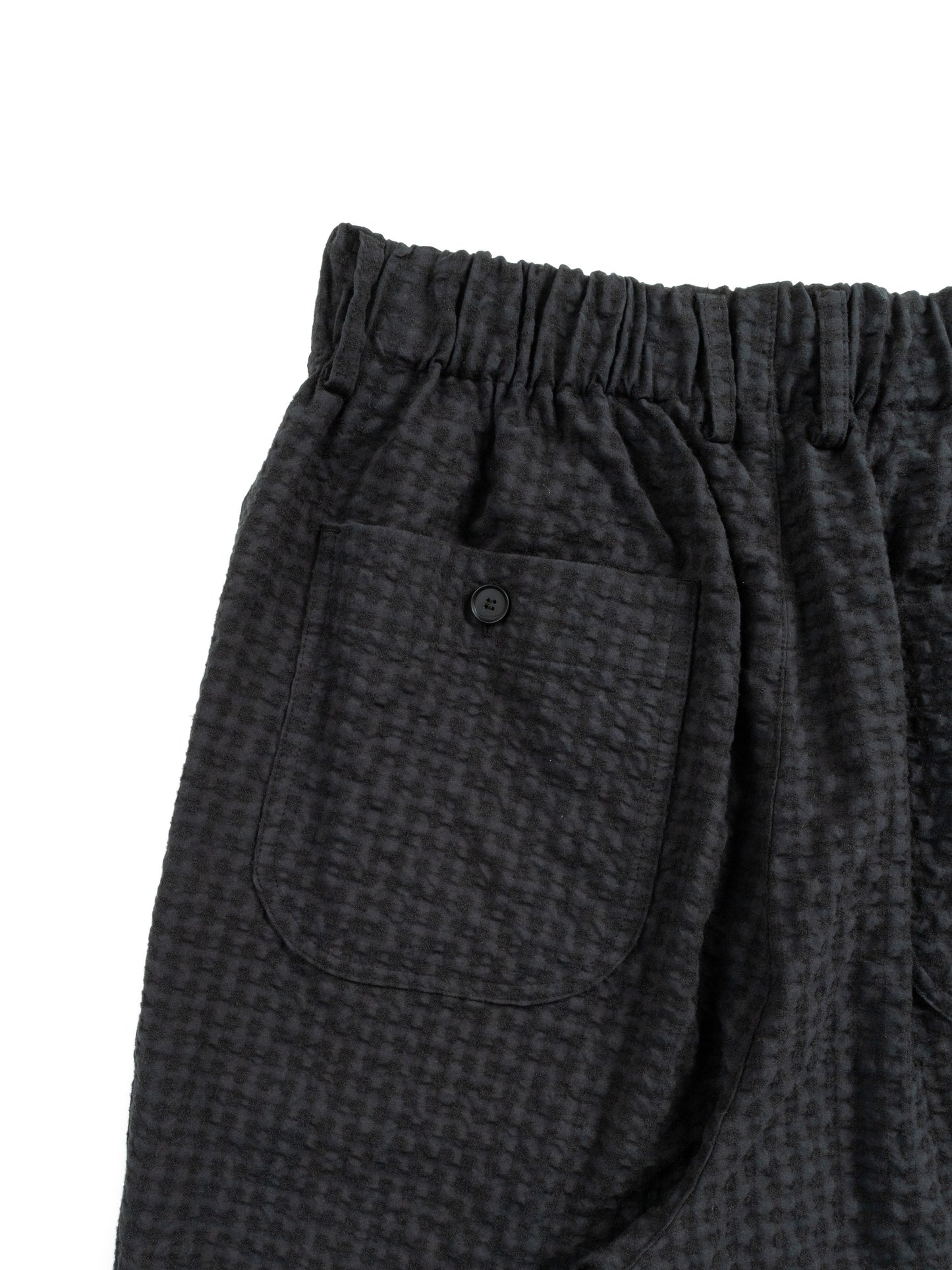 Super130's WOOL/COTTON SHRINK EASY PANTS|BLACK CHECK