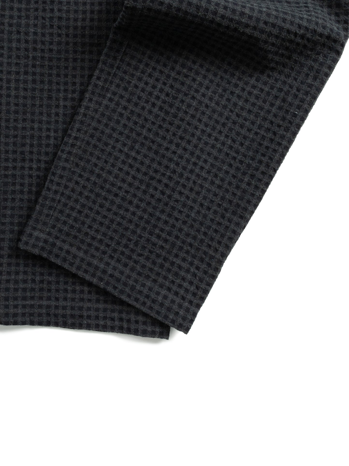 Super130's WOOL/COTTON SHRINK EASY PANTS|NAVY CHECK