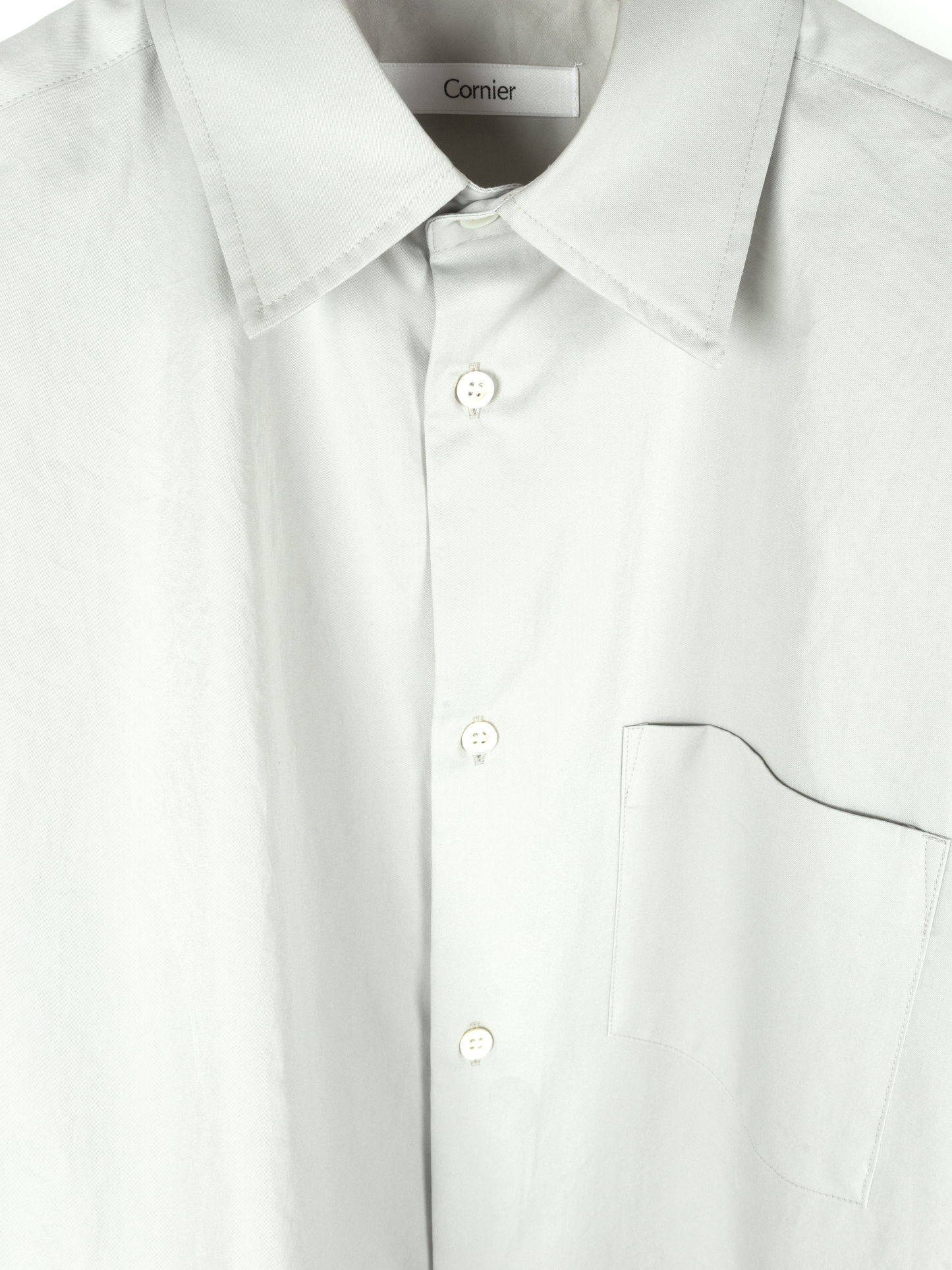 FINX COTTON TWILL REGULAR COLLAR SHIRTS|CLOUD GRAY