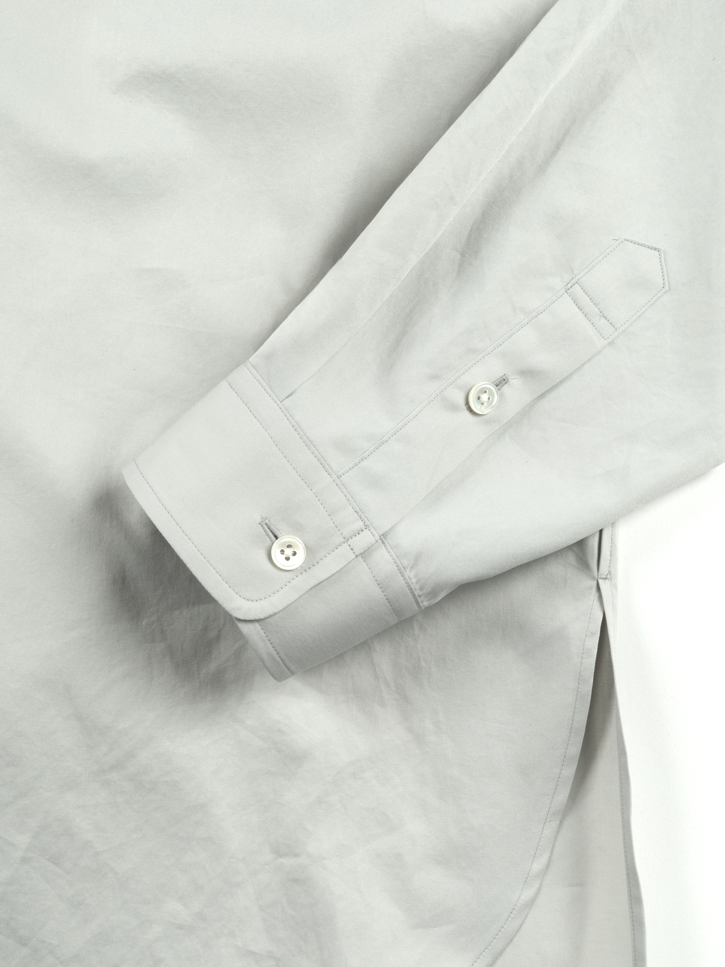 FINX COTTON TWILL BAND COLLAR SHIRTS|CLOUD GRAY