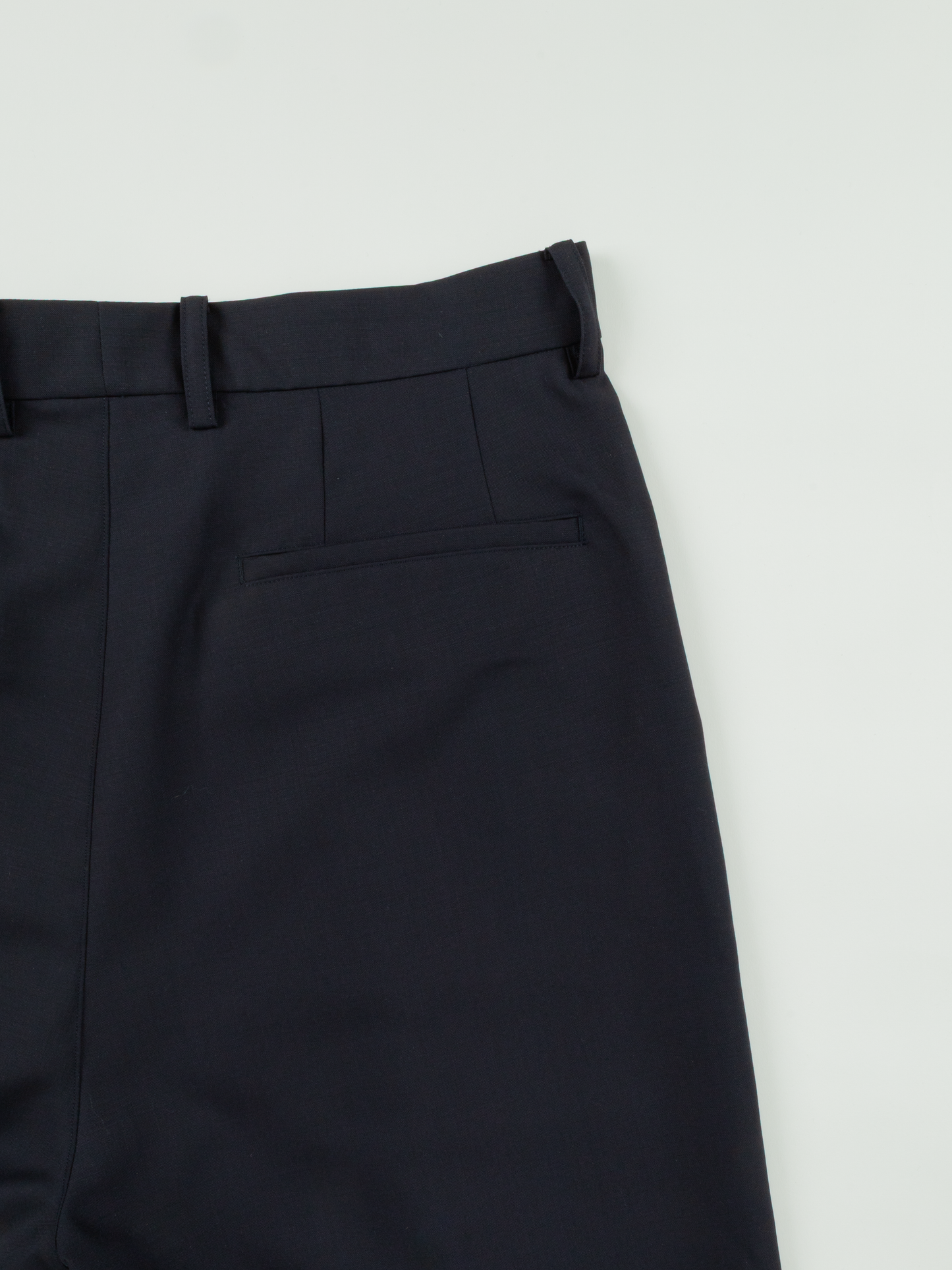 Super160's WOOL/KID MOHAIR WIDE PANTS|DARK NAVY
