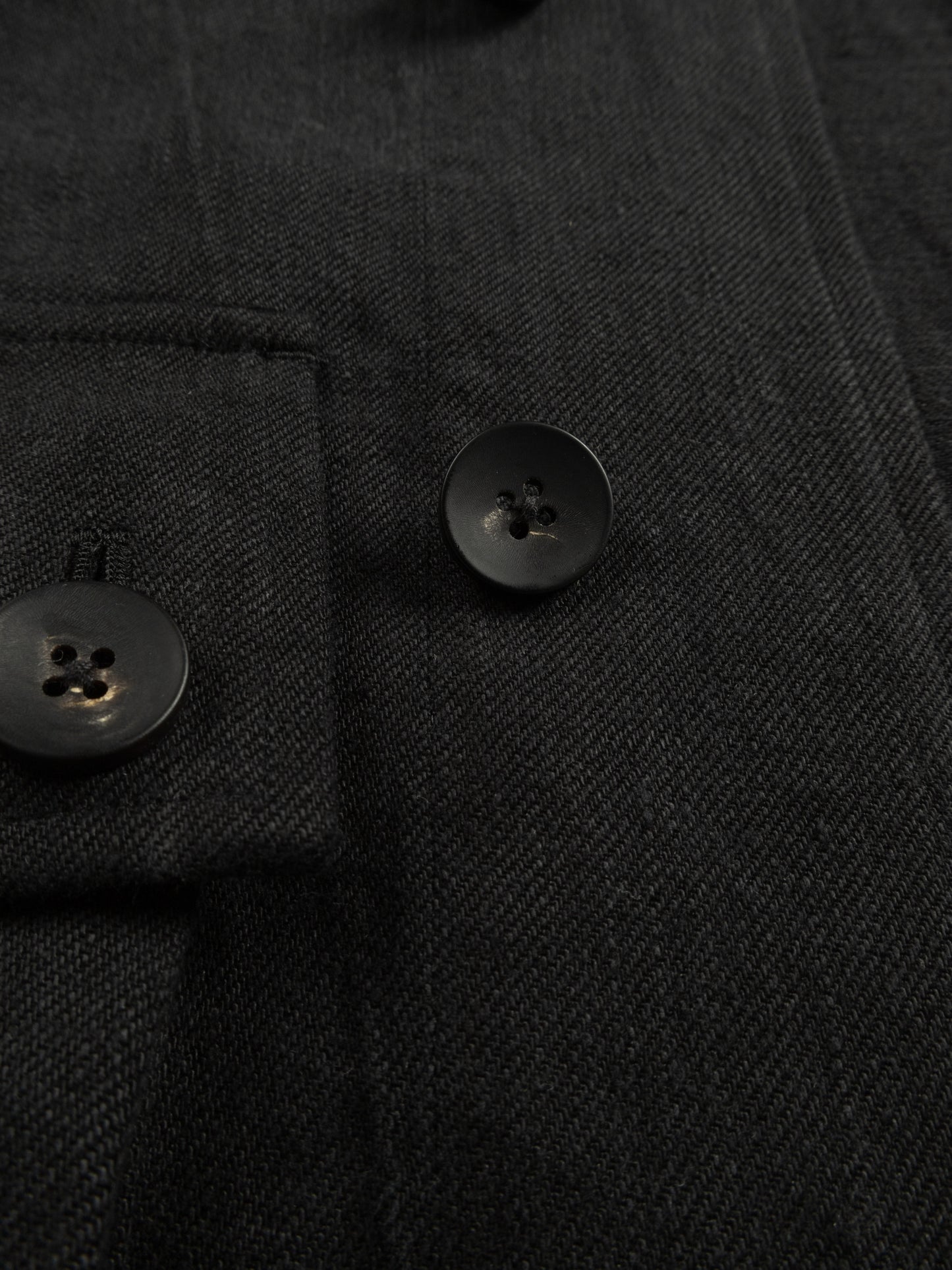 WASHED LINEN TWILL BLOUSON |BLACK