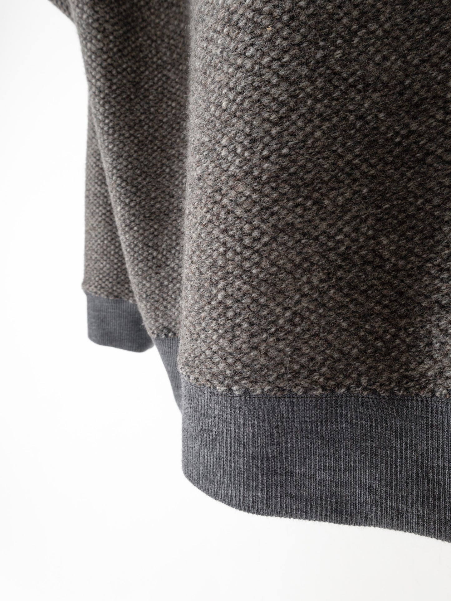 BRITISH WOOL MIX HEAVY INLAY HOODIE|GREIGE