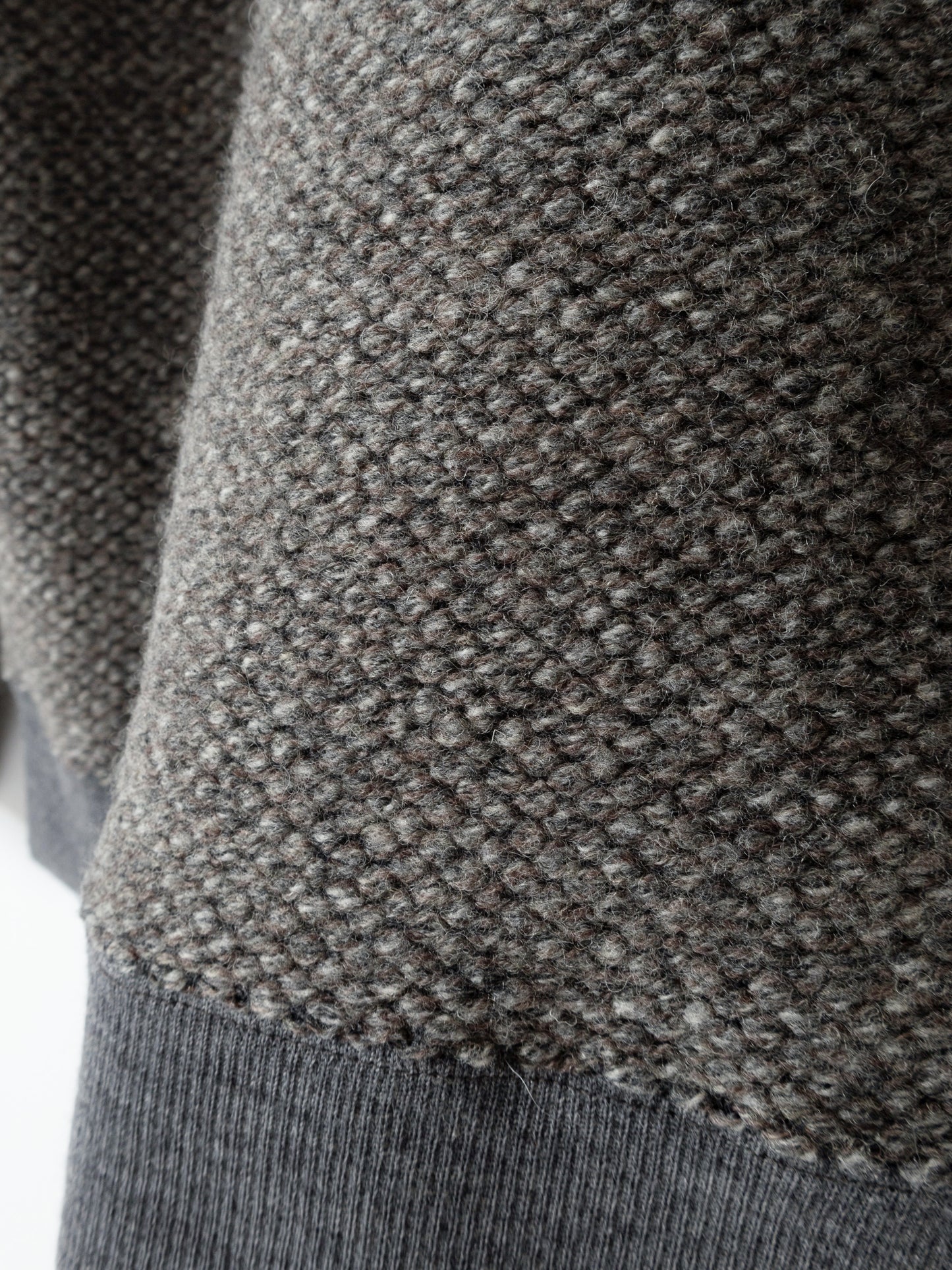 BRITISH WOOL MIX HEAVY INLAY SWEAT SHIRTS|GREIGE