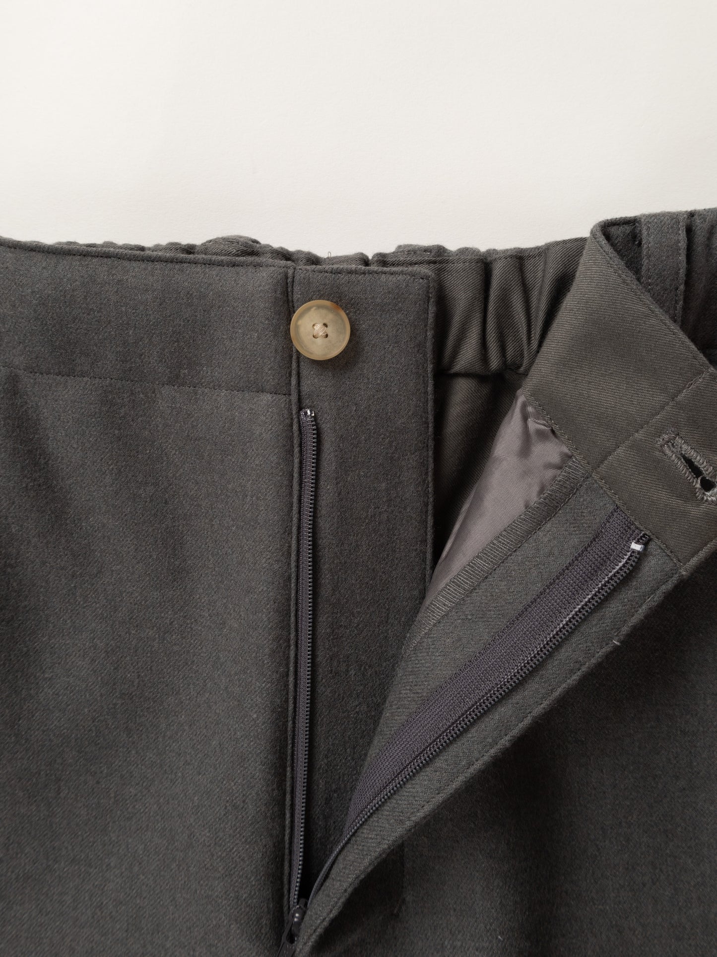 Super130's WOOL DOUBLE CLOTH PANTS|LIGHT GRAY