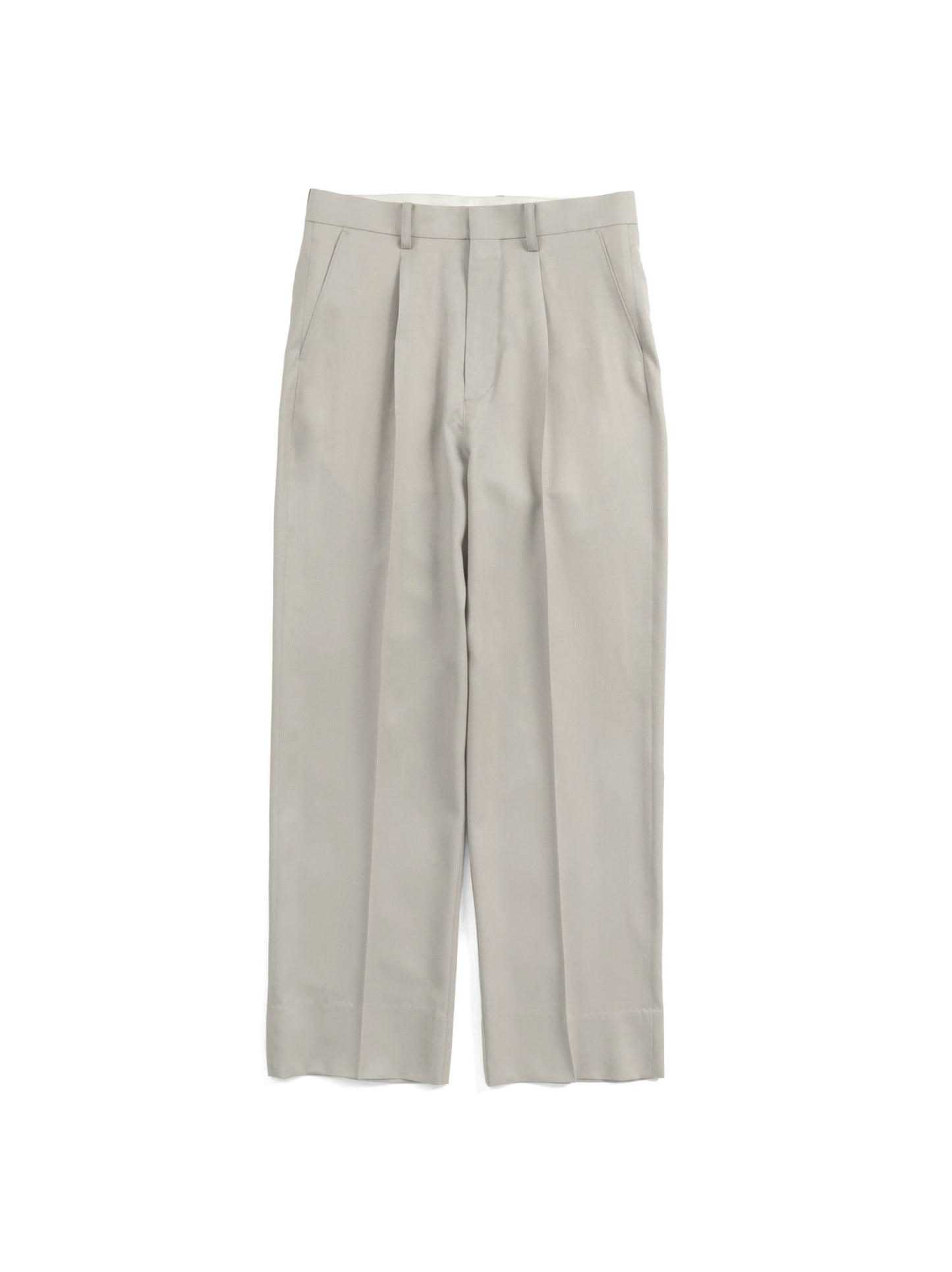 Super130's Worsted Wool Light Gabardine Slacks|Dusty Beige