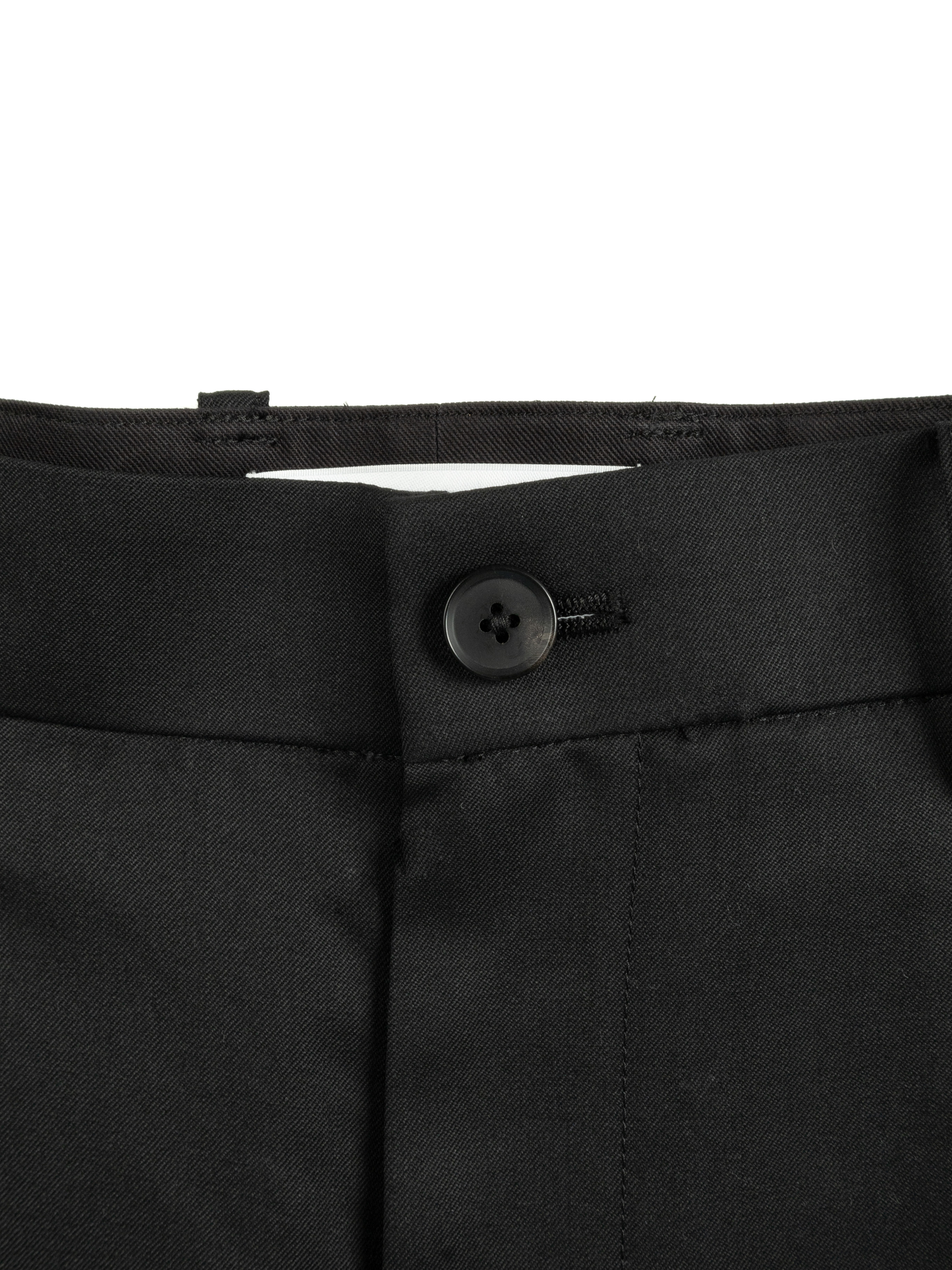 Super130's WORSTED WOOL LIGHT GABARDINE WIDE PANTS|BLACK