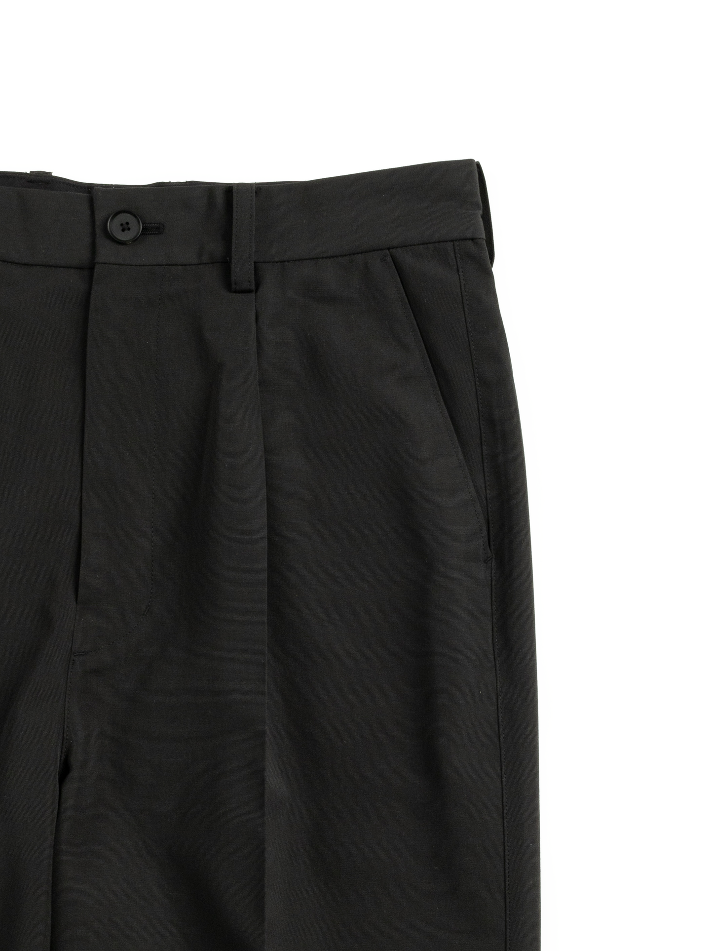 THE FINEST WOOL CANVAS SLACKS|BLACK