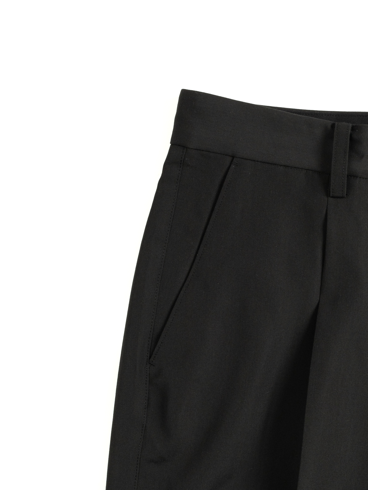 THE FINEST WOOL CANVAS SLACKS|BLACK