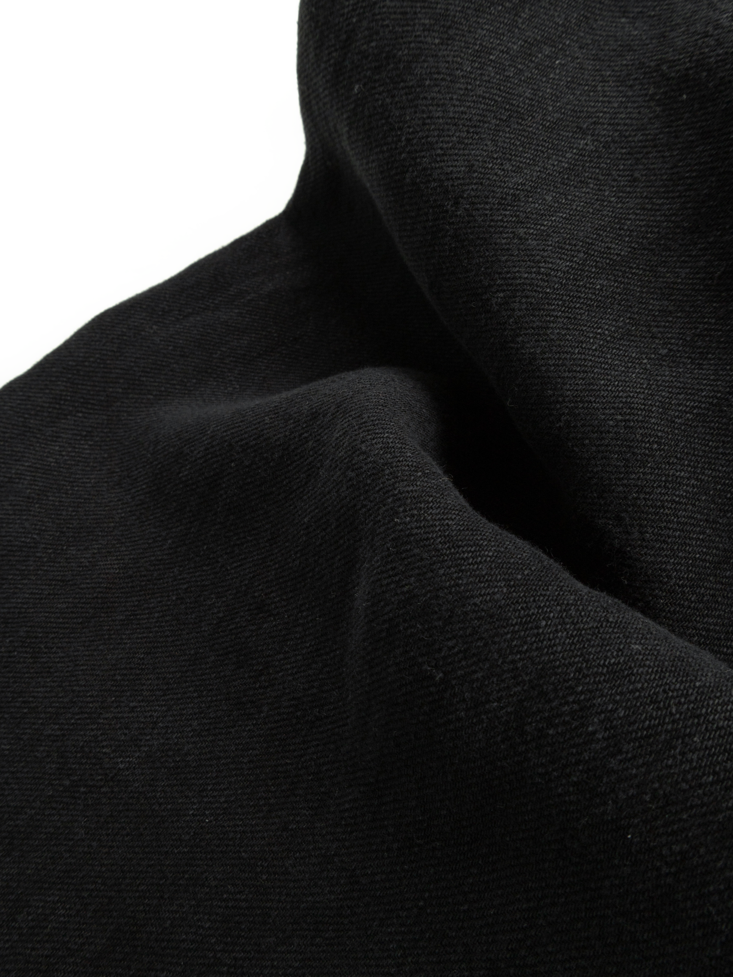WASHED LINEN TWILL 2-TUCK PANTS|BLACK