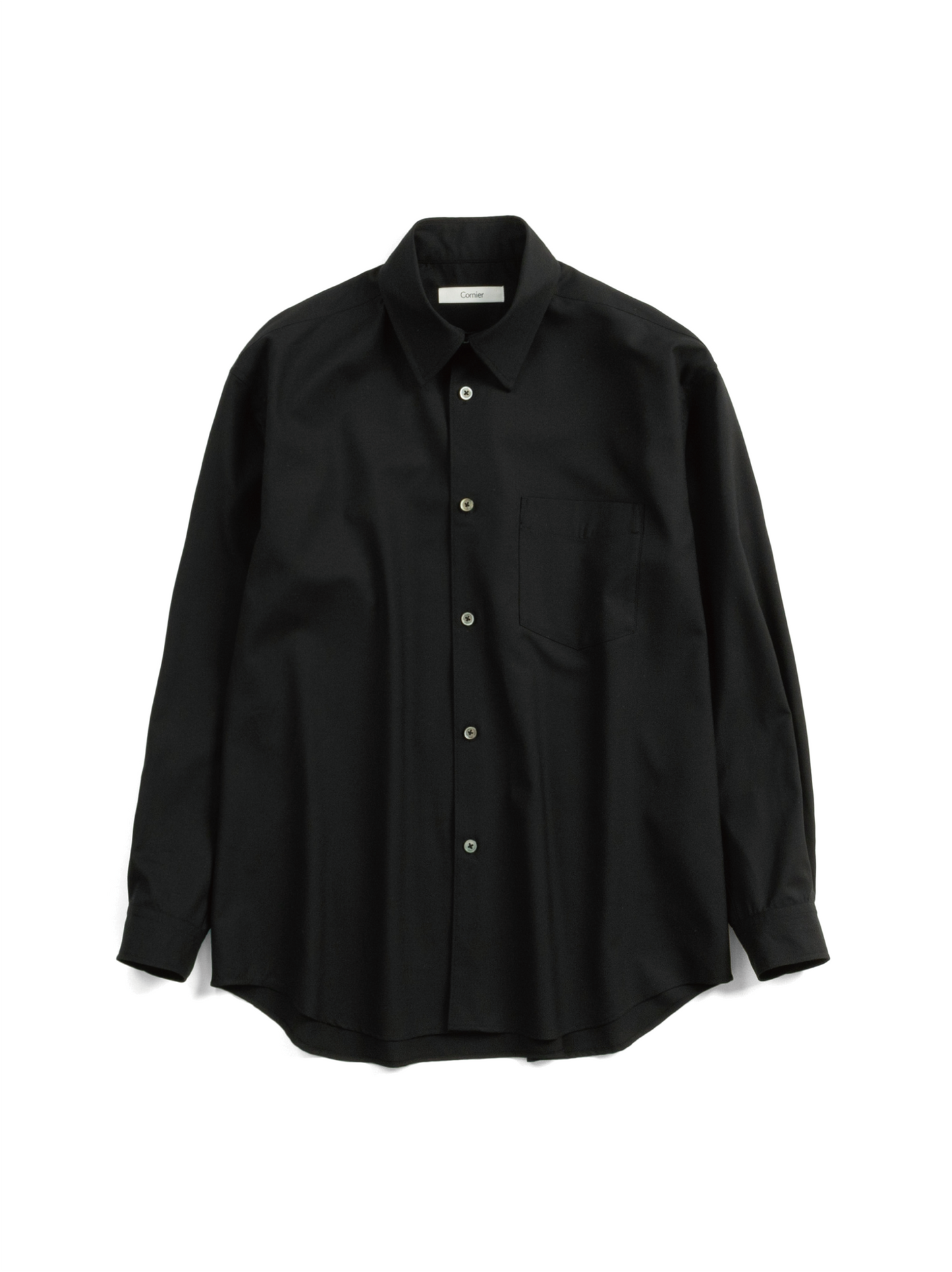 Super180's WORSTED WOOL SHIRTS|BLACK
