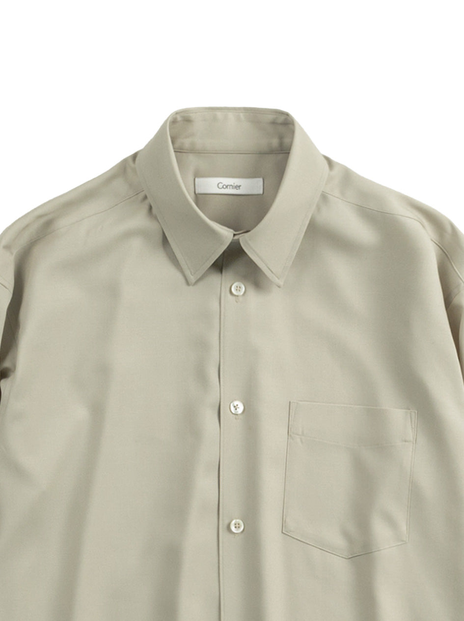 Super180's WORSTED WOOL SHIRTS|IVORY
