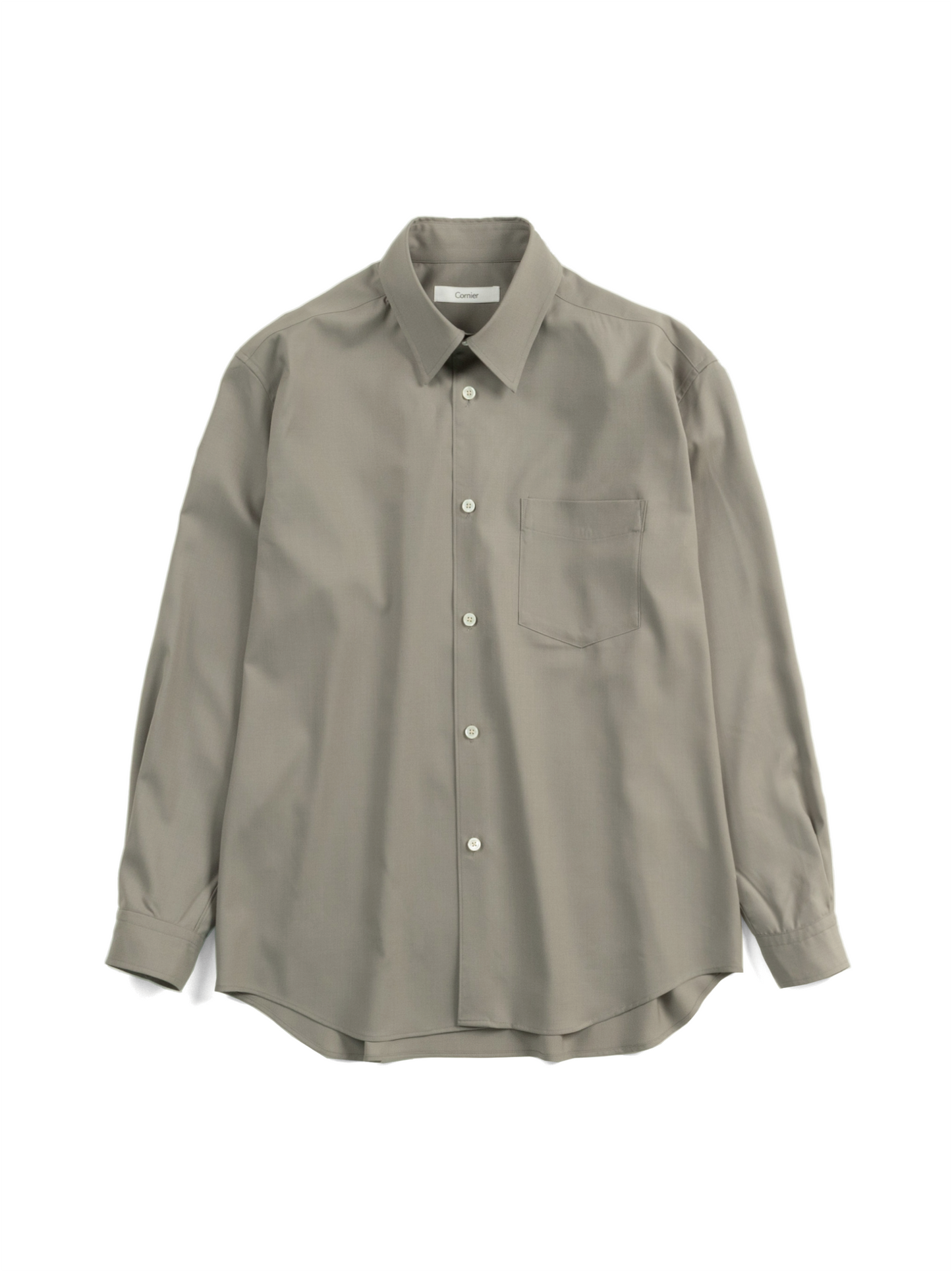 Super180's WORSTED WOOL SHIRTS|LIGHT GRAY