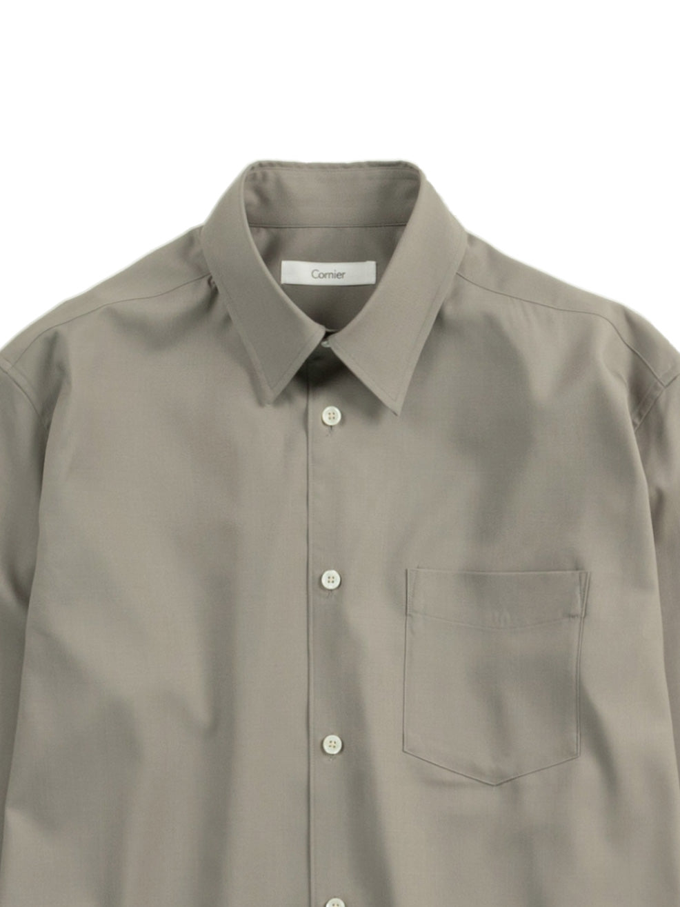 Super180's WORSTED WOOL SHIRTS|LIGHT GRAY