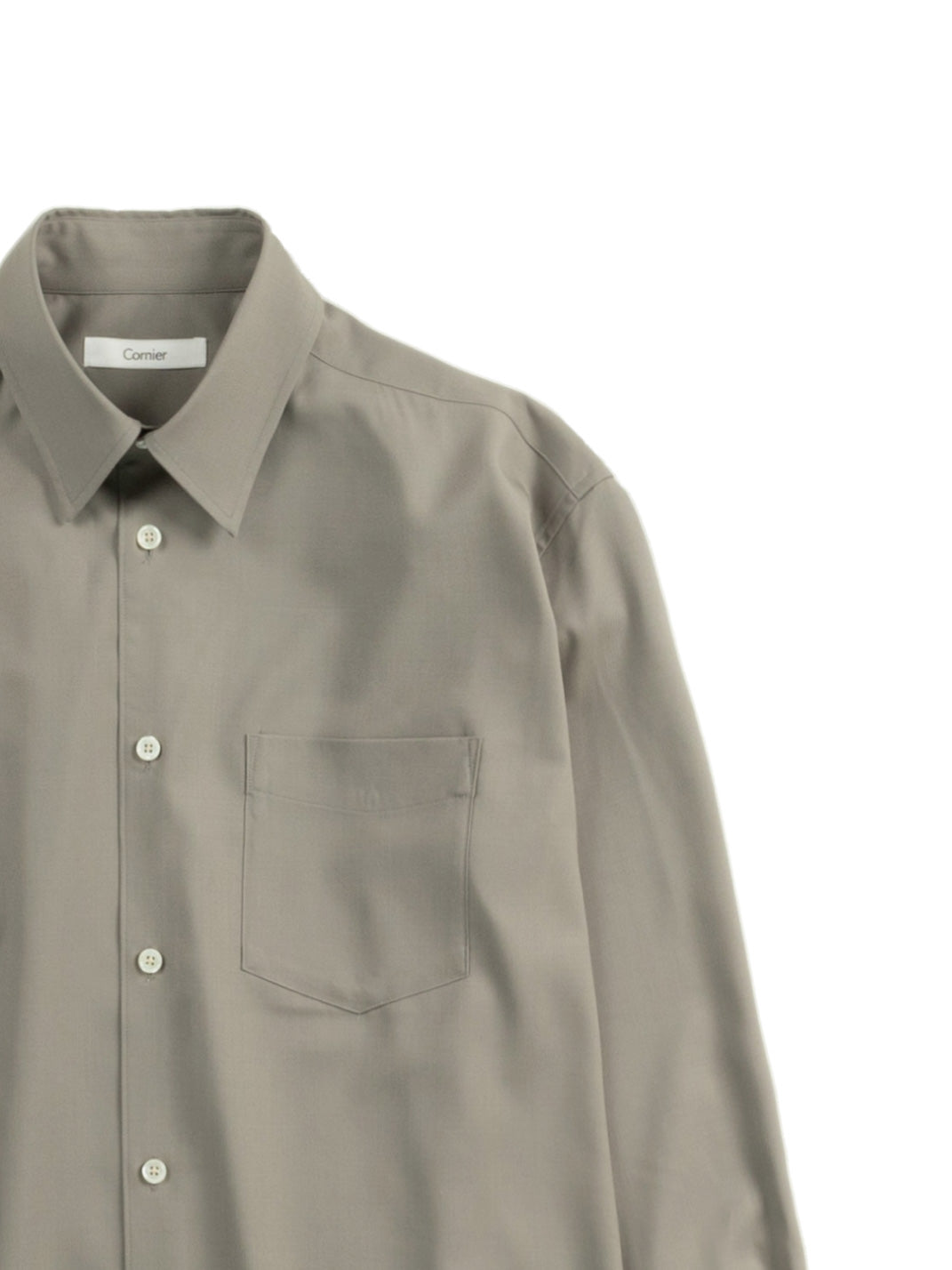Super180's WORSTED WOOL SHIRTS|LIGHT GRAY