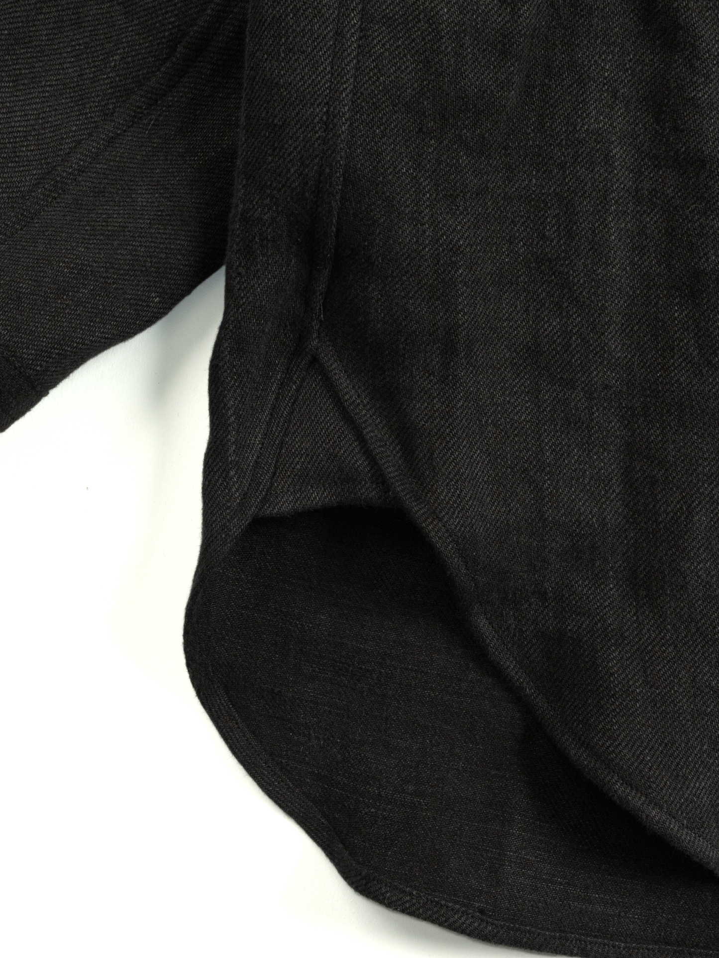 WASHED LINEN TWILL WORK SHIRTS|BLACK