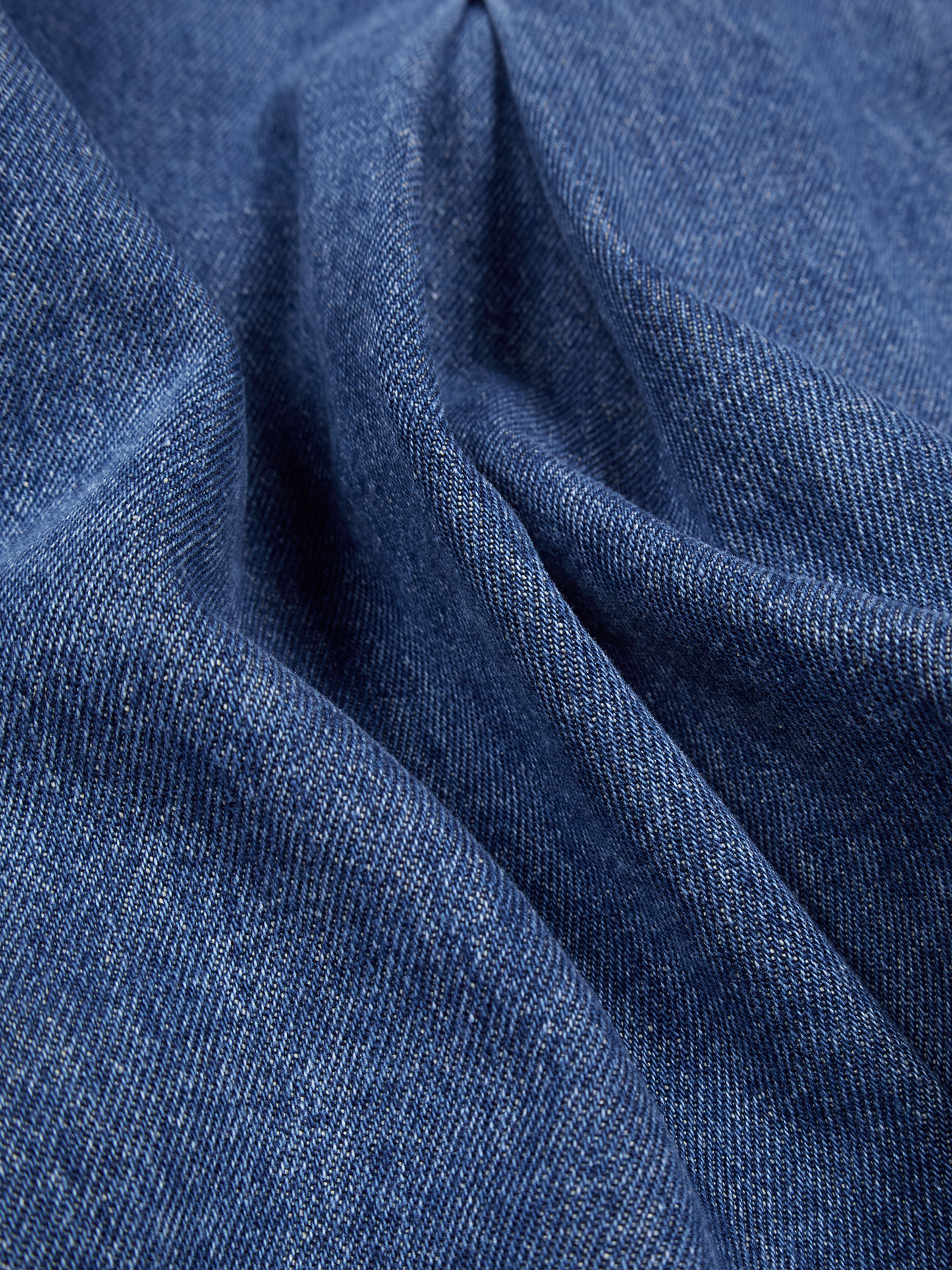 SILK/COTTON DENIM BLOUSON for WOMEN|BLUE