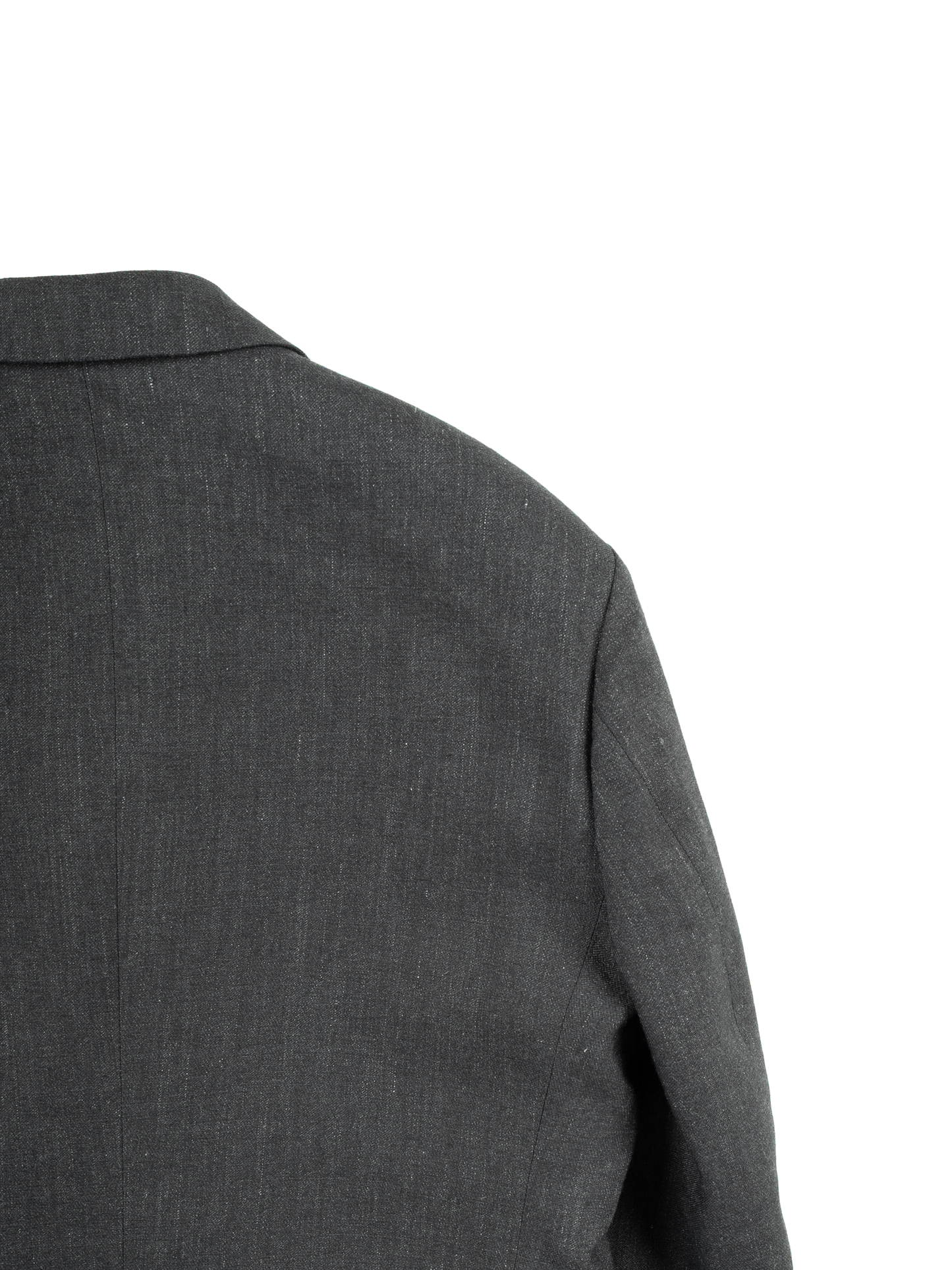 LINEN/PAPER/WOOL WASHED TWILL DOUBLE BREASTED JACKET|TOP BLACK