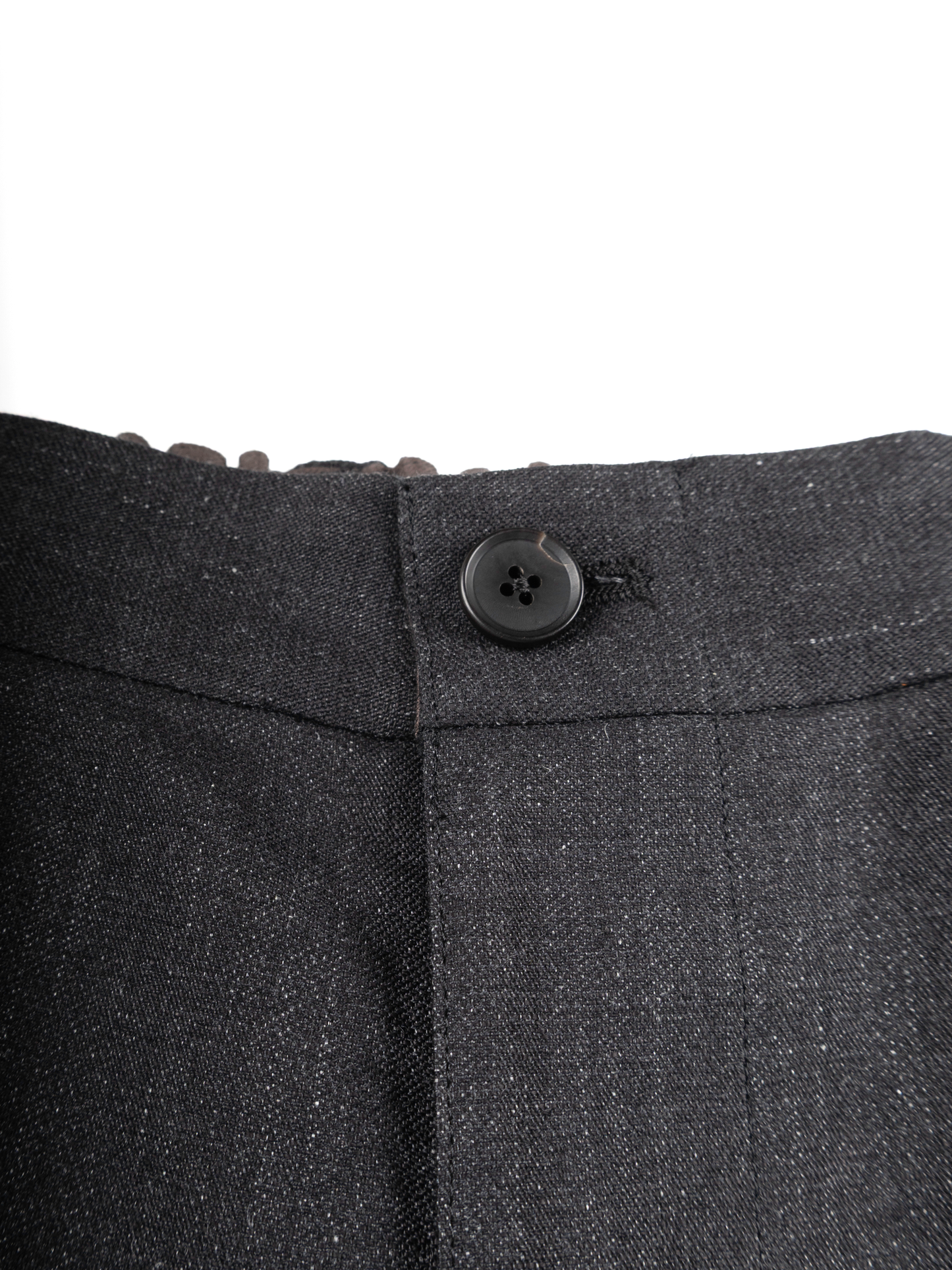 LINEN/PAPER/WOOL WASHED TWILL EASY PANTS|TOP BLACK