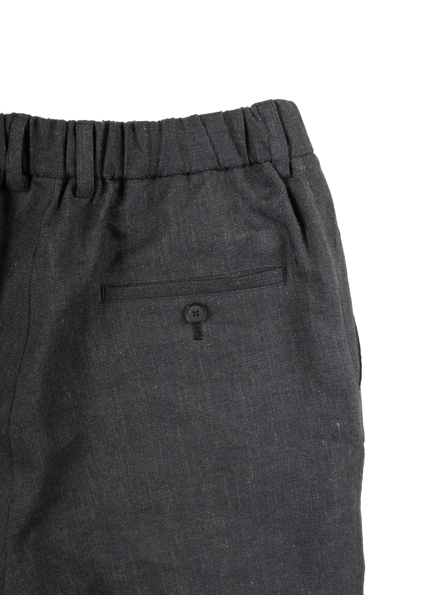LINEN/PAPER/WOOL WASHED TWILL EASY PANTS|TOP BLACK