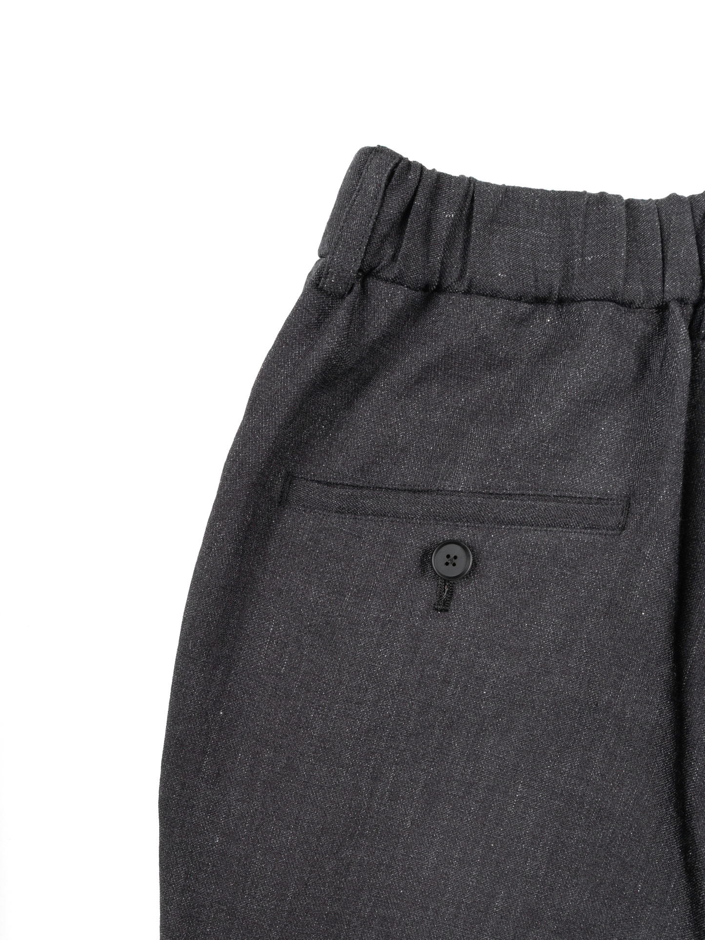 LINEN/PAPER/WOOL WASHED TWILL EASY PANTS|TOP BLACK