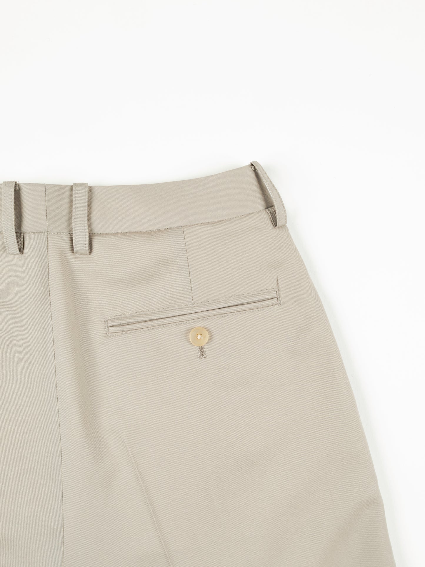 Super130's Worsted Wool Light Gabardine Slacks for Women|Dusty Beige