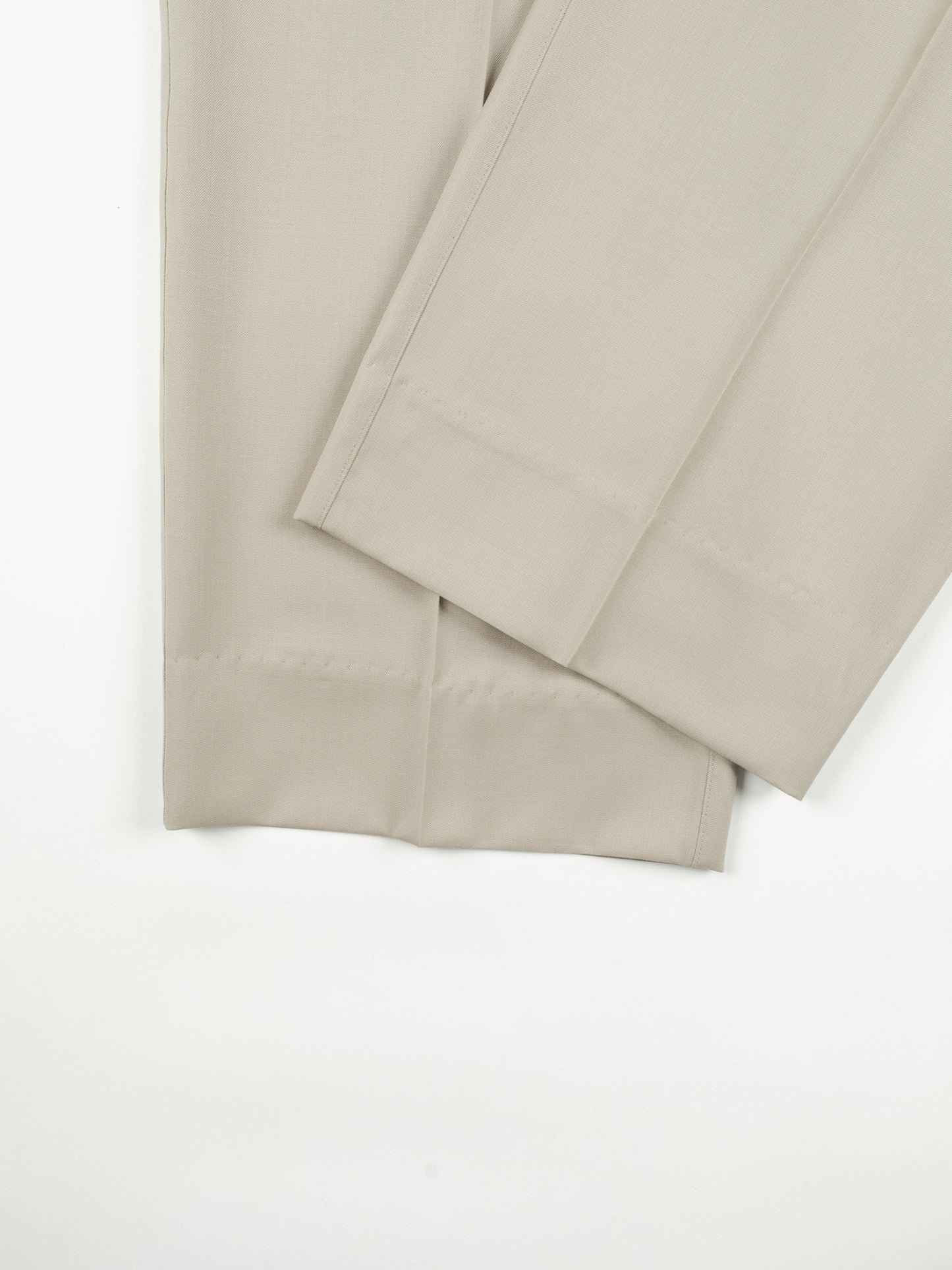 Super130's Worsted Wool Light Gabardine Slacks for Women|Dusty Beige