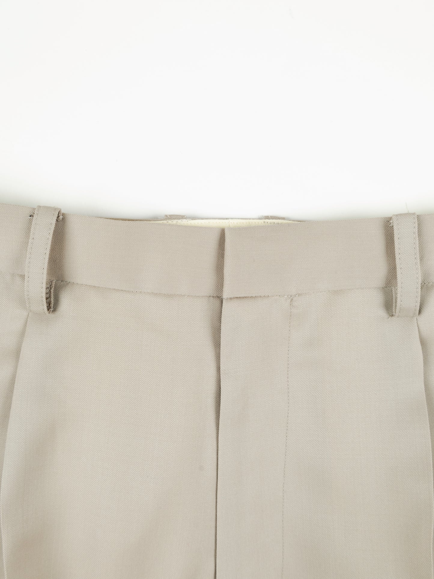 Super130's Worsted Wool Light Gabardine Slacks for Women|Dusty Beige