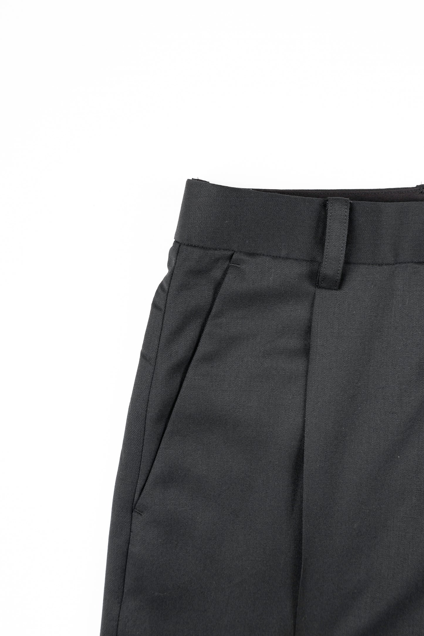 Super130's WORSTED WOOL LIGHT GABARDINE SLACKS for WOMEN|BLACK