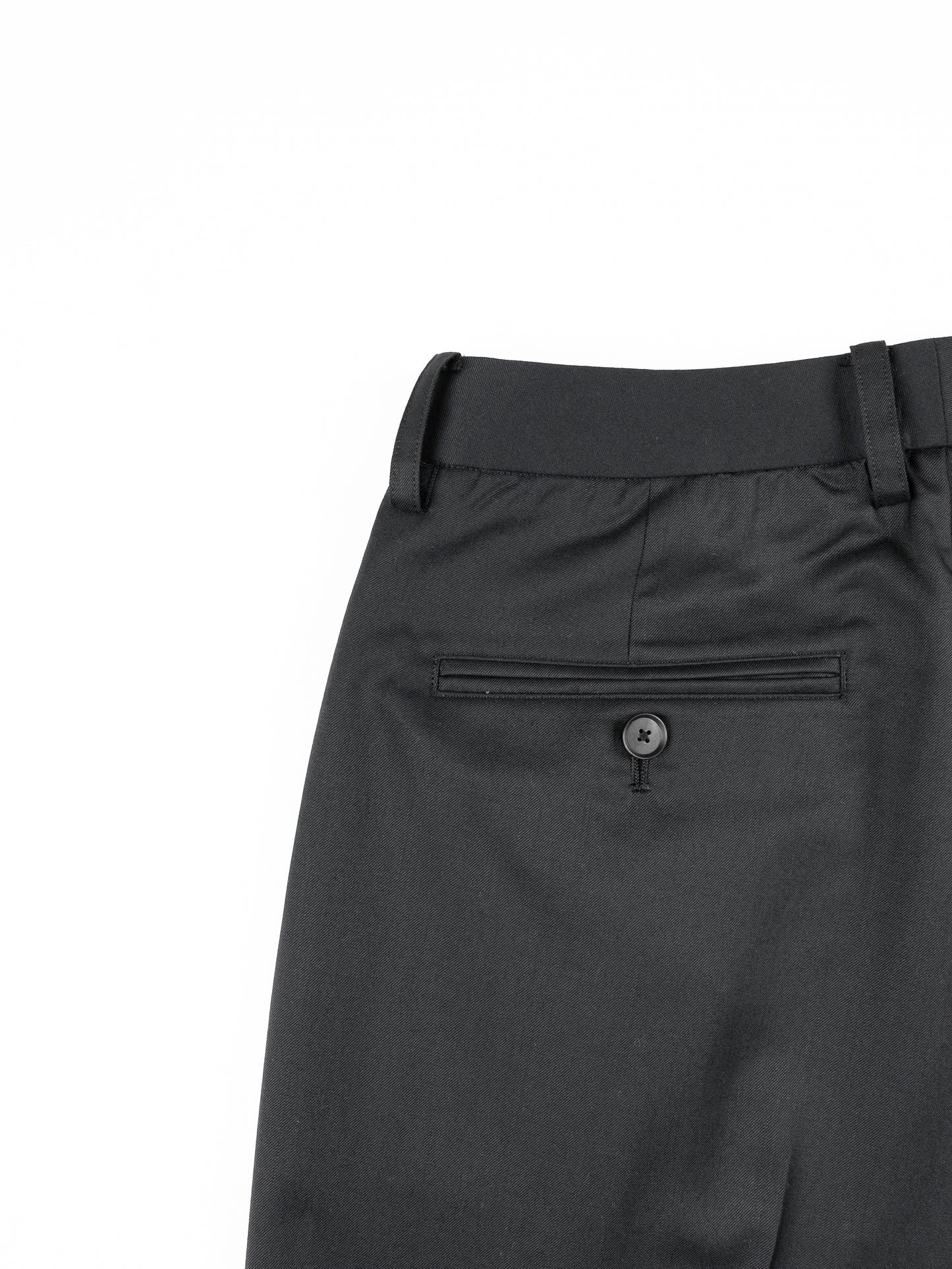 Super130's WORSTED WOOL LIGHT GABARDINE SLACKS for WOMEN|BLACK